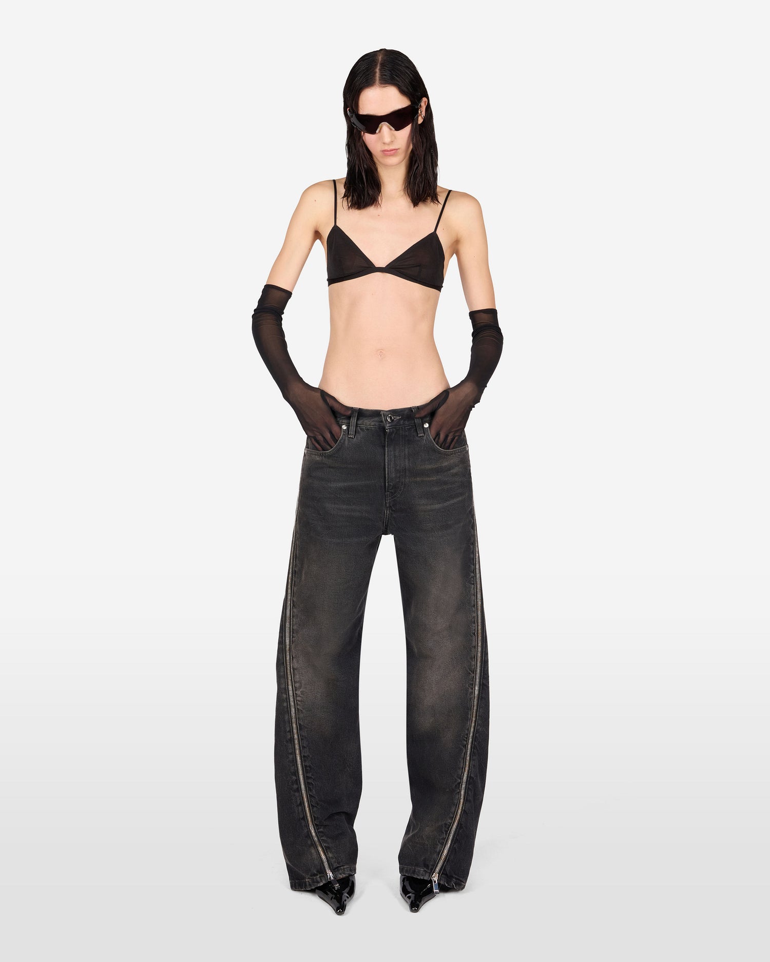 BONNIE ZIP DENIM JEANS // VINTAGE BLACK