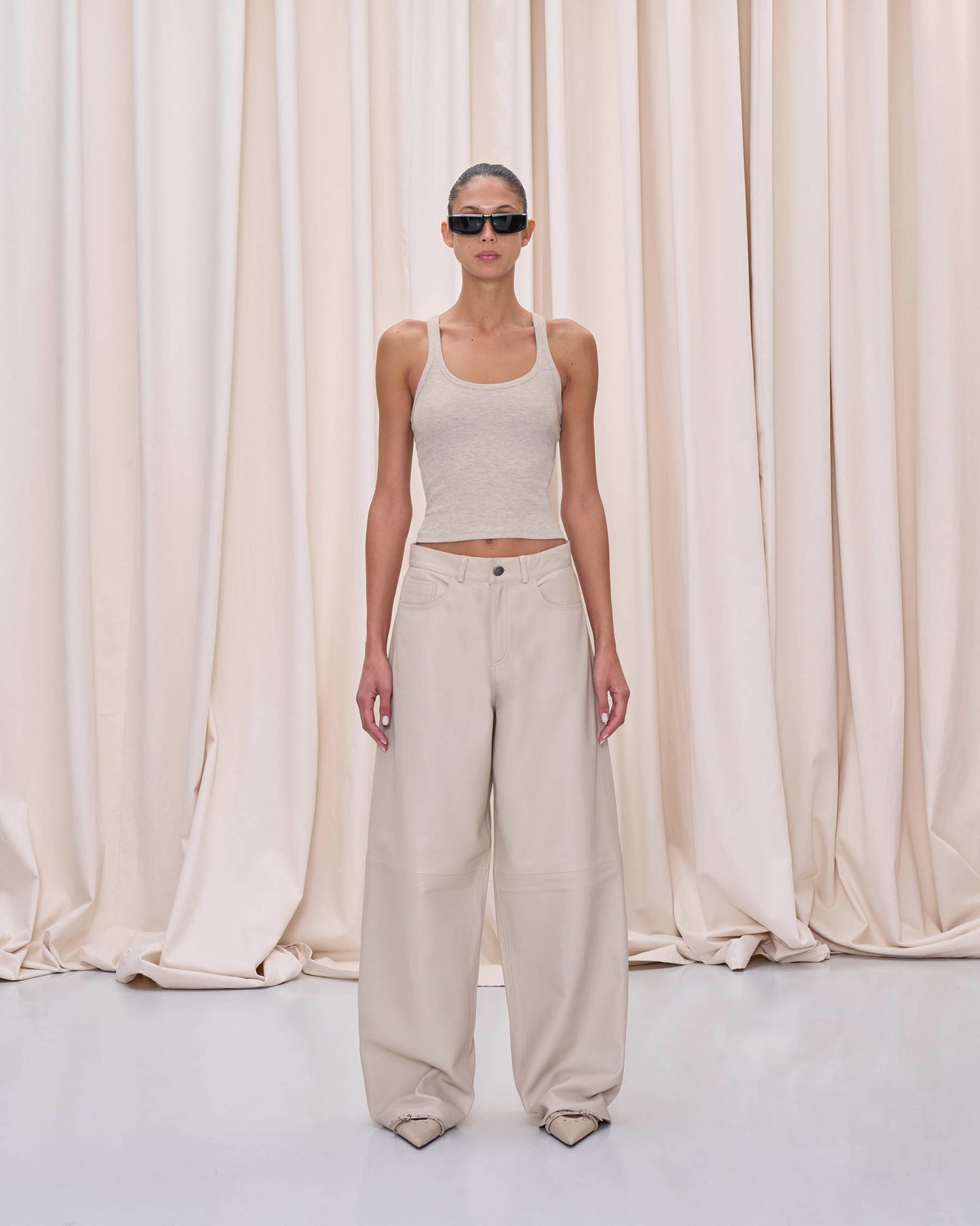 BETHANY LEATHER TROUSERS // IVORY