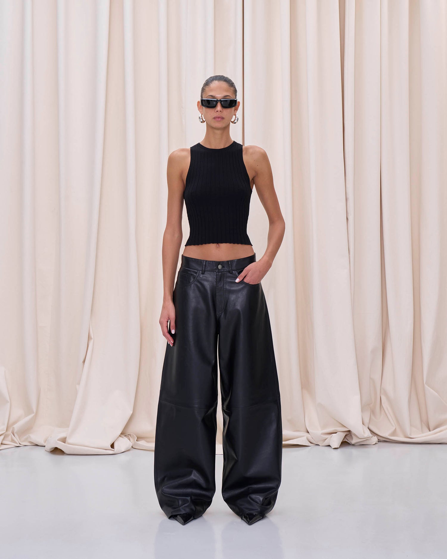 BETHANY LEATHER TROUSERS // BLACK