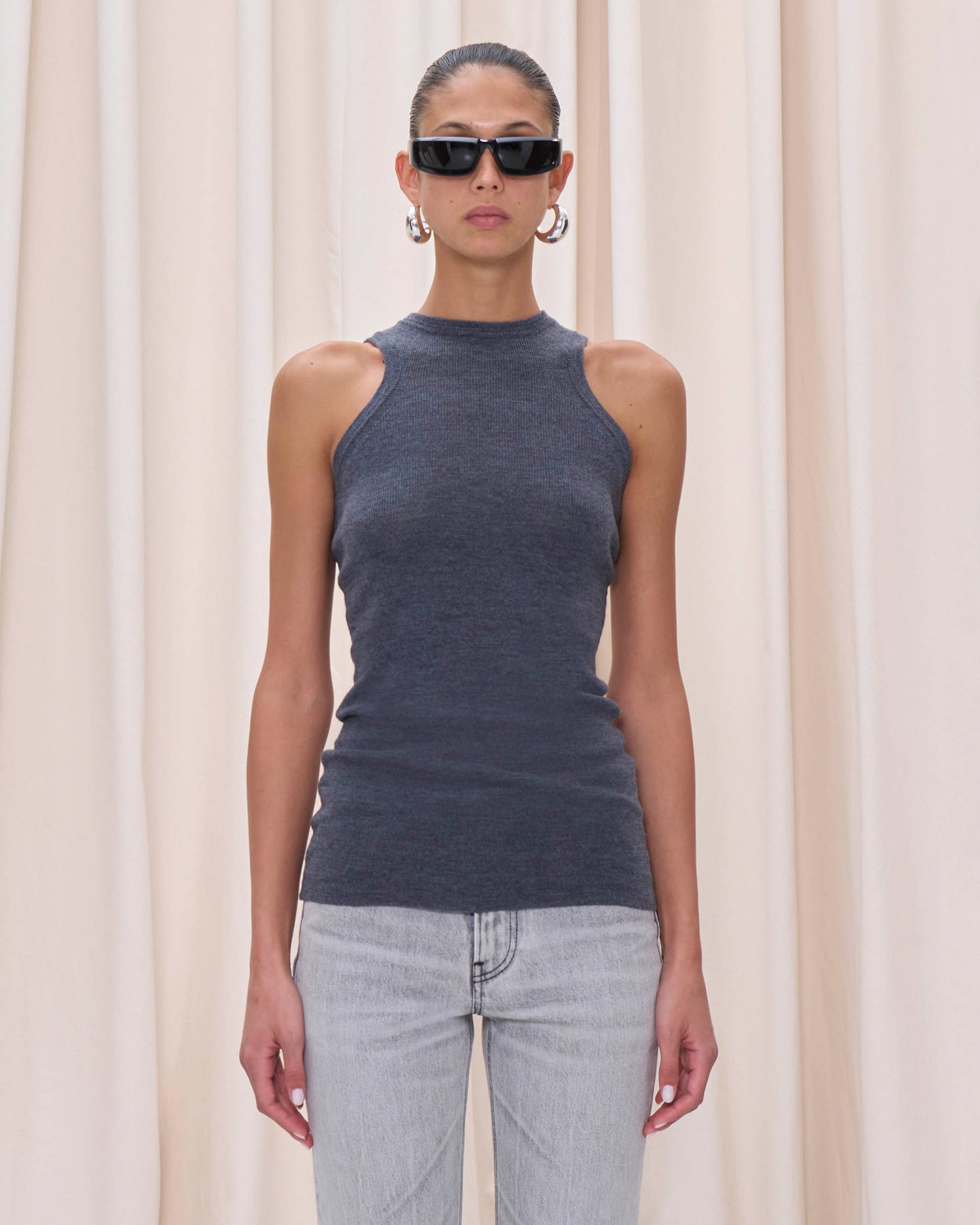 CAMILLE KNIT TOP // GREY