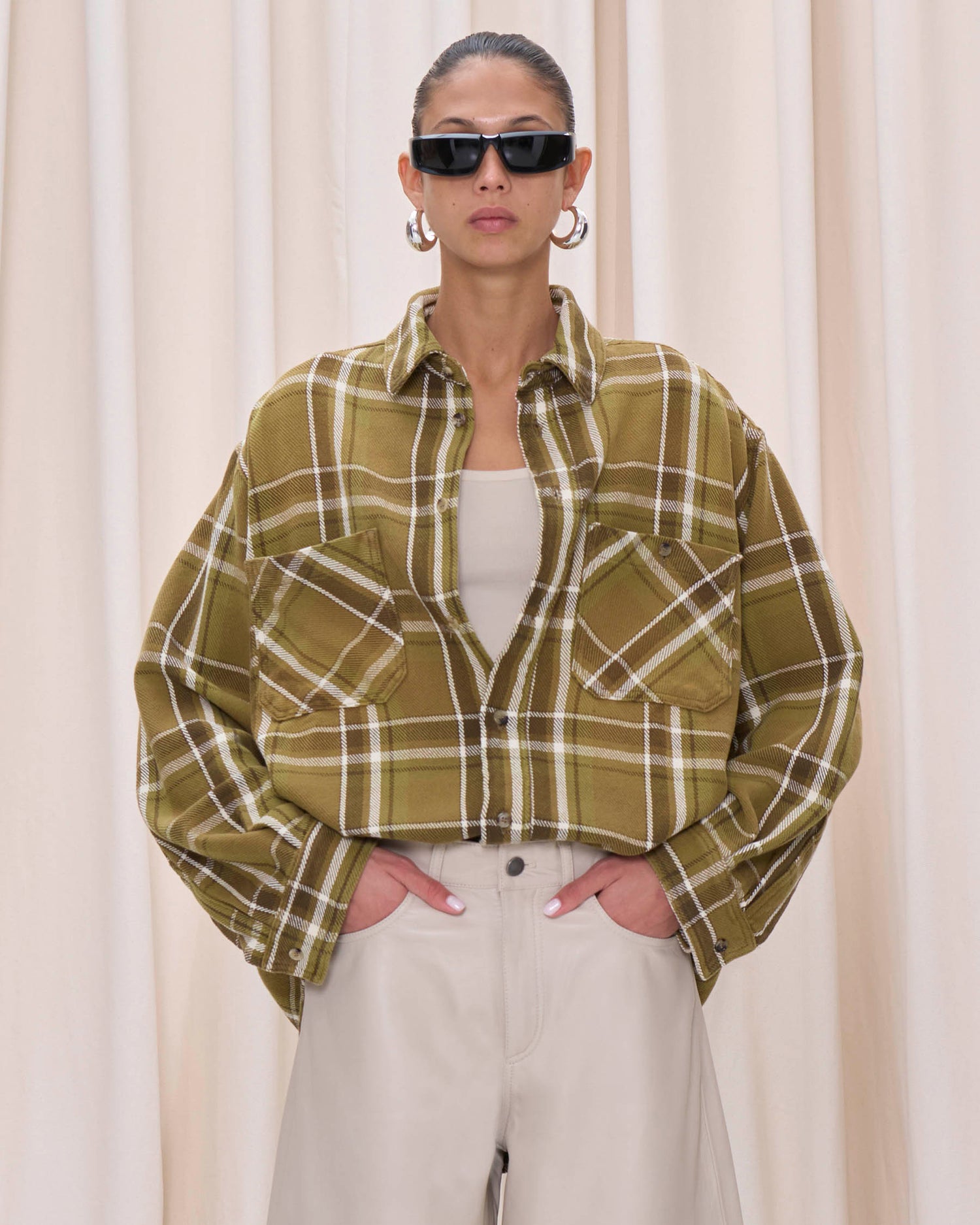 NELSON CHECK 99 SHIRT // MILITARY