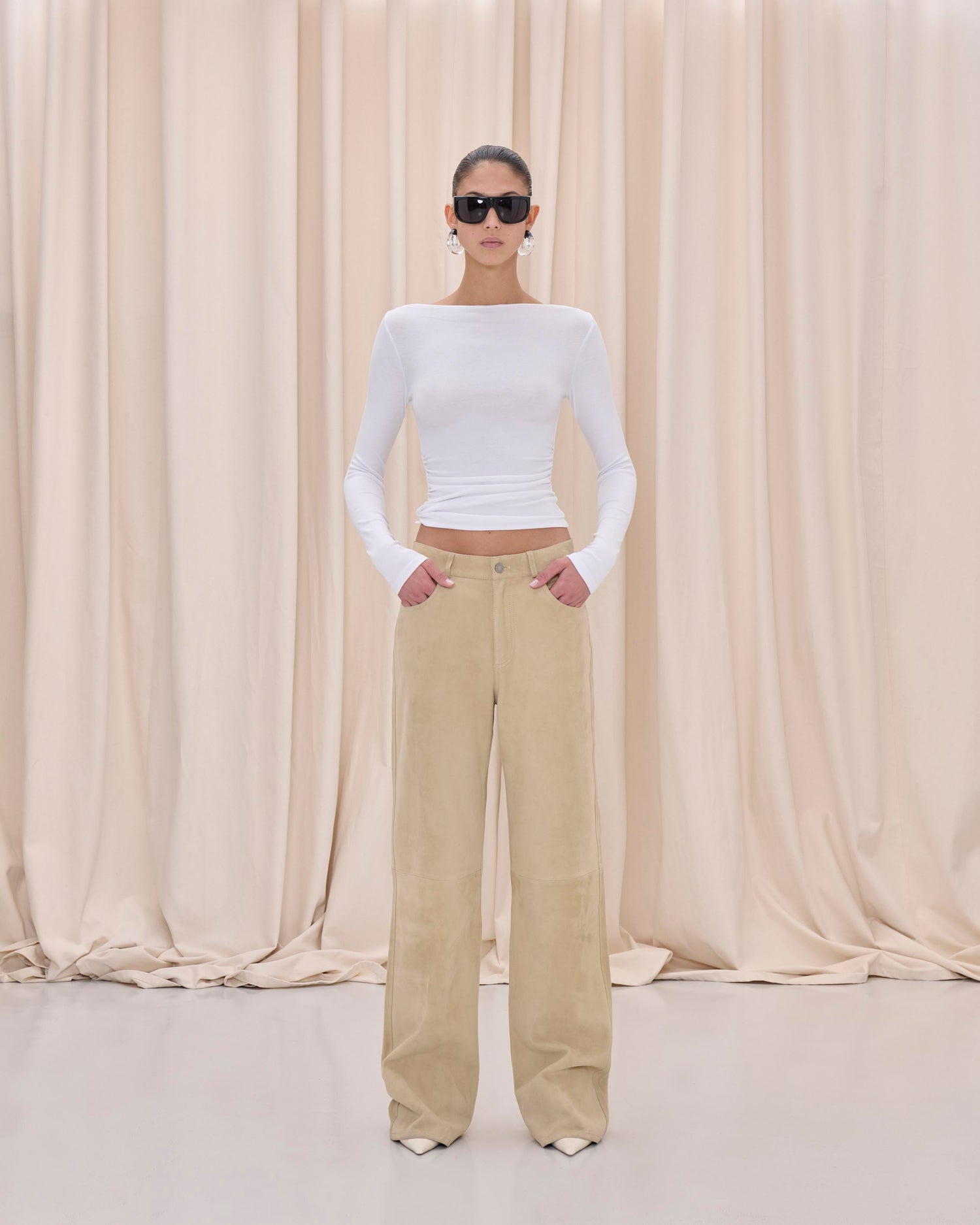 KOREA SUEDE PANTS // BEIGE