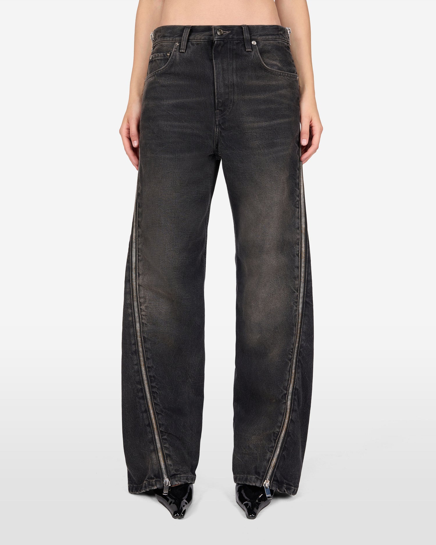 BONNIE ZIP DENIM JEANS // VINTAGE BLACK