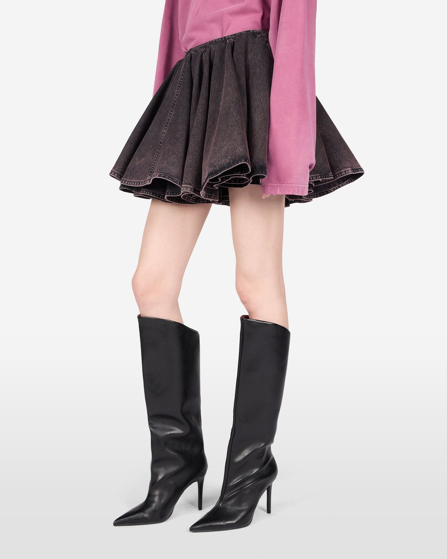 ZIGGY DENIM SKIRT // PINK BLACK