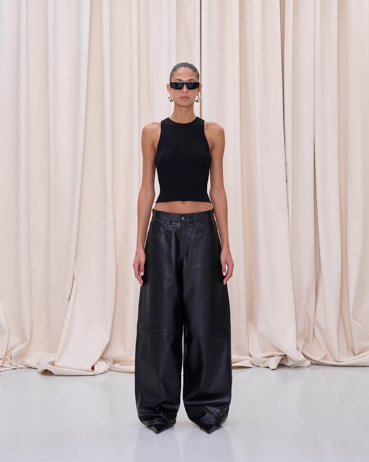 BETHANY LEATHER TROUSERS // BLACK