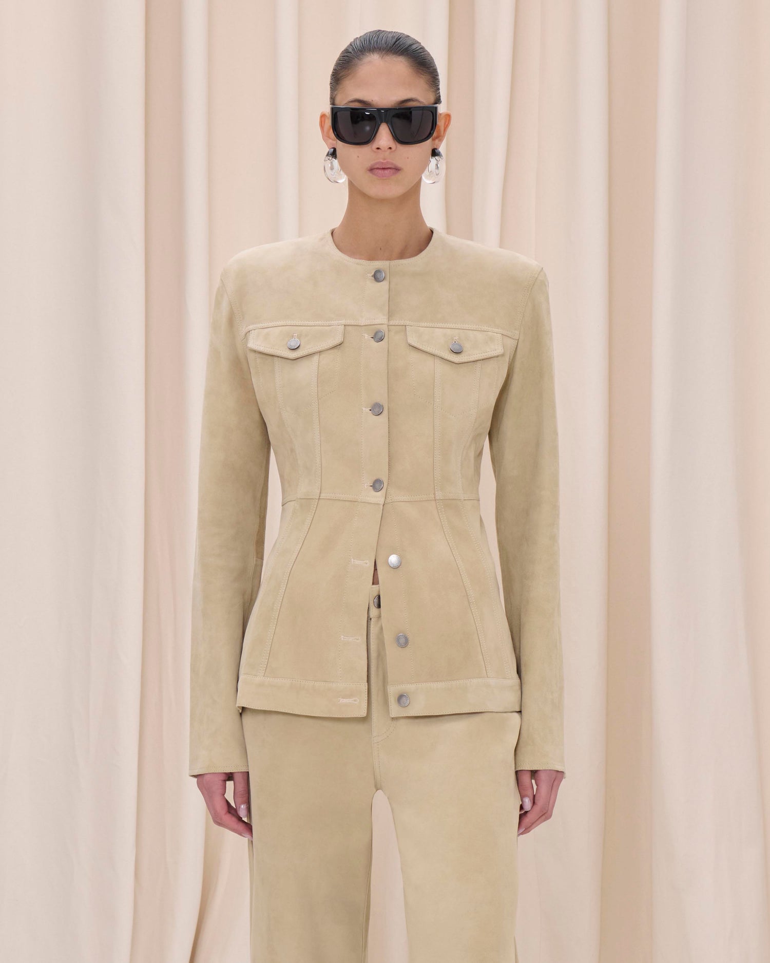 TEMPLE SUDE JACKET // BEIGE