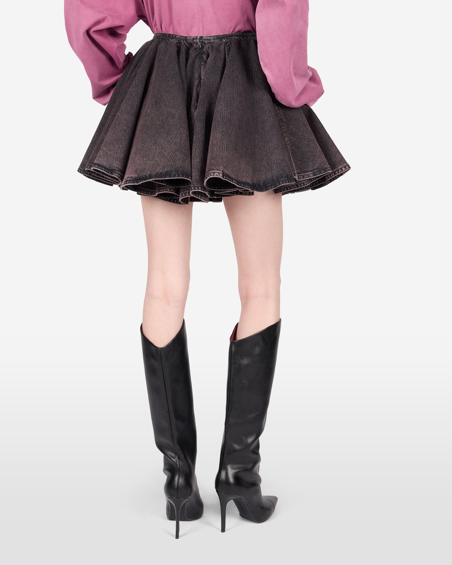 ZIGGY DENIM SKIRT // PINK BLACK