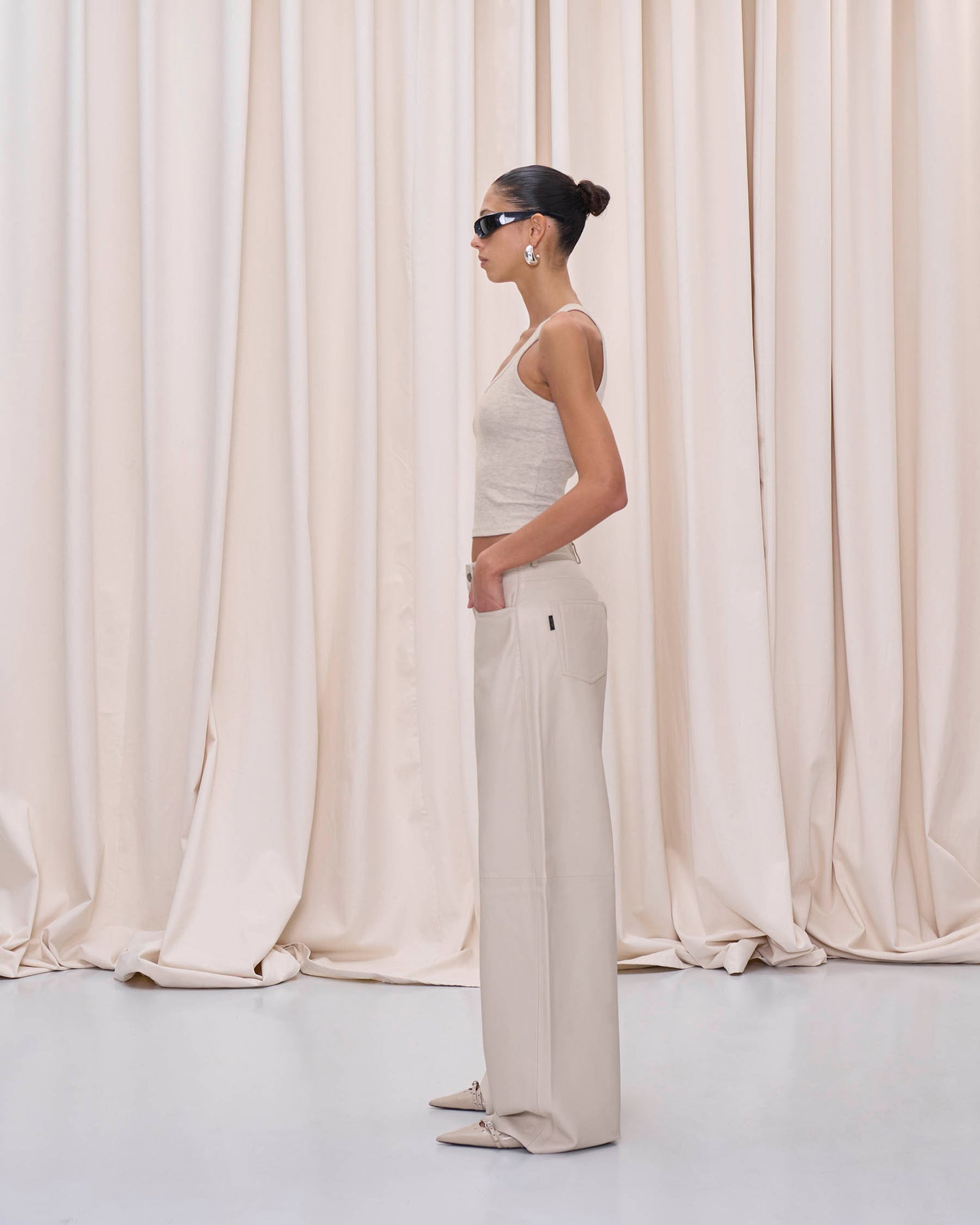 BETHANY LEATHER TROUSERS // IVORY
