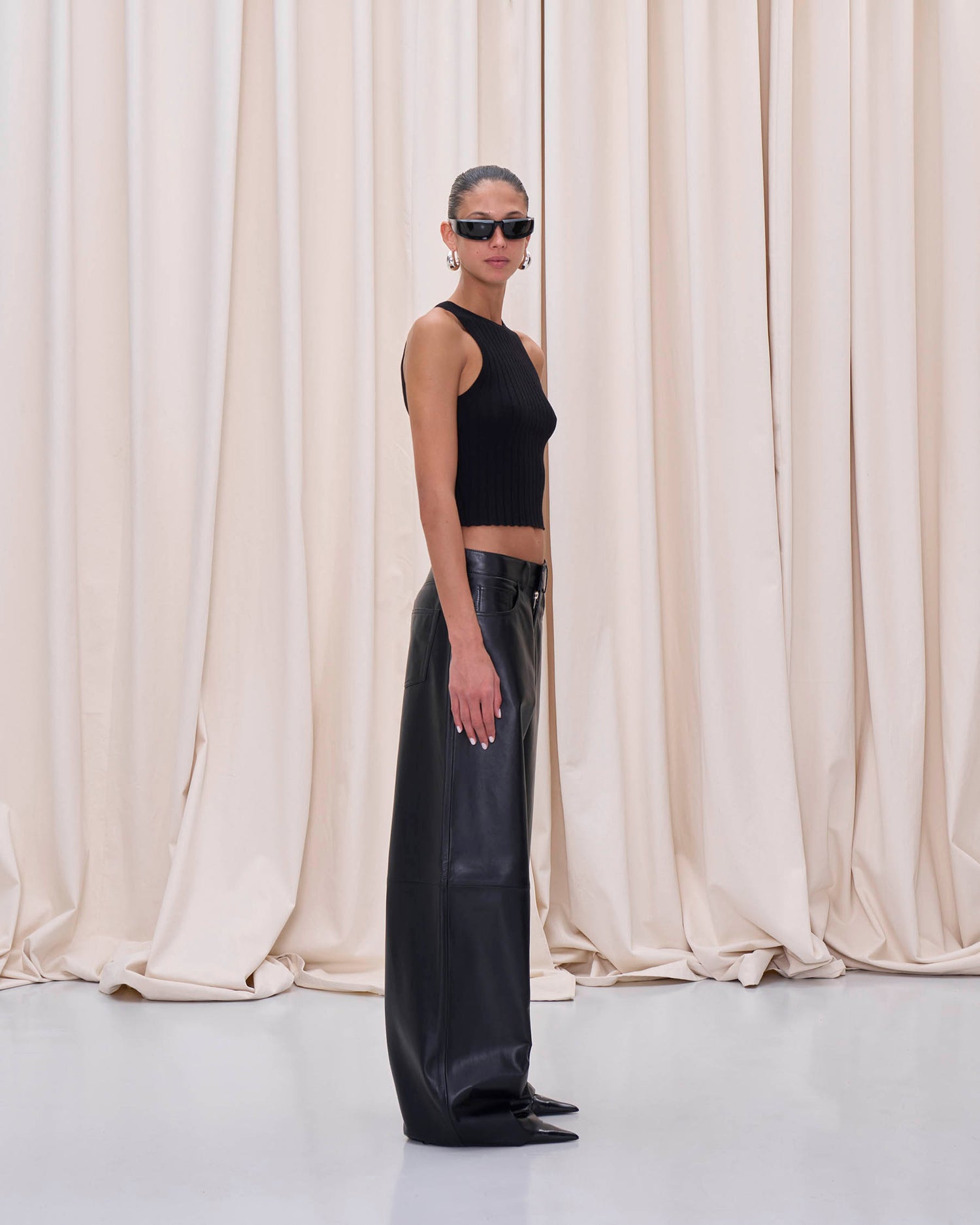 BETHANY LEATHER TROUSERS // BLACK