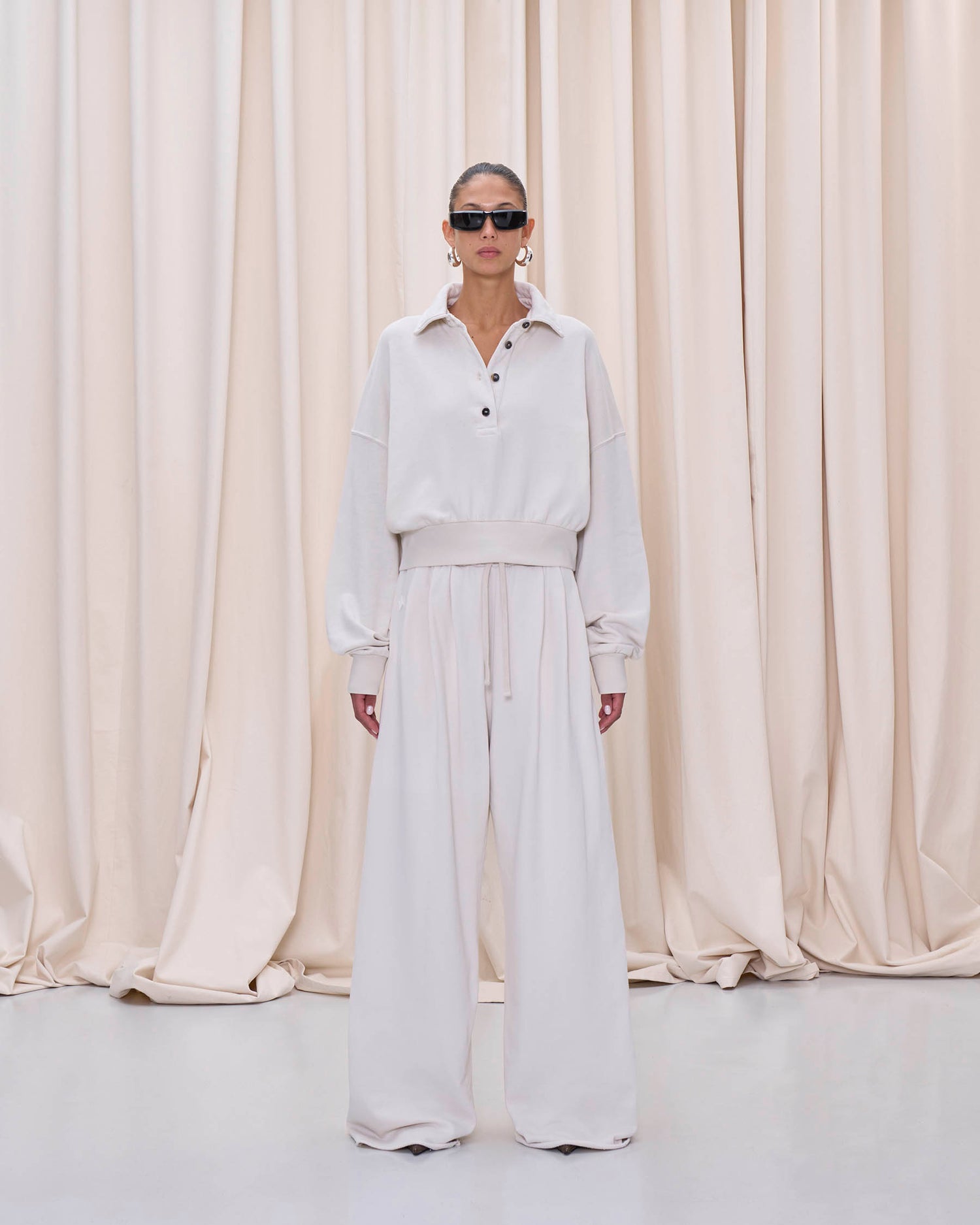 EDIE POLO SWEATSHIRT // ECRU