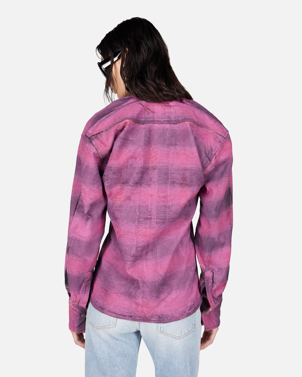 SHONA SHIRT // DIGITAL CHECK BLACK FUXIA