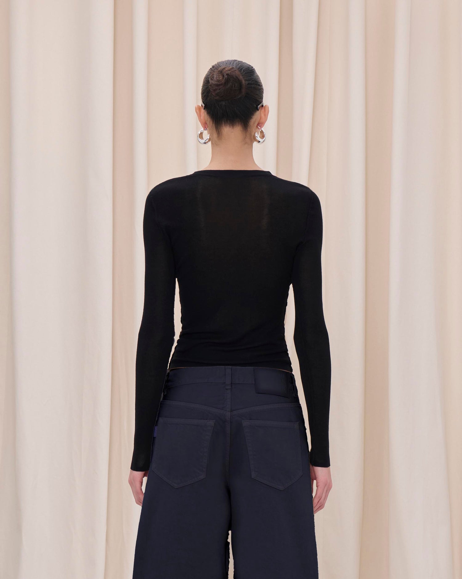 BONNIE SATIN BULL DENIM // CARBON