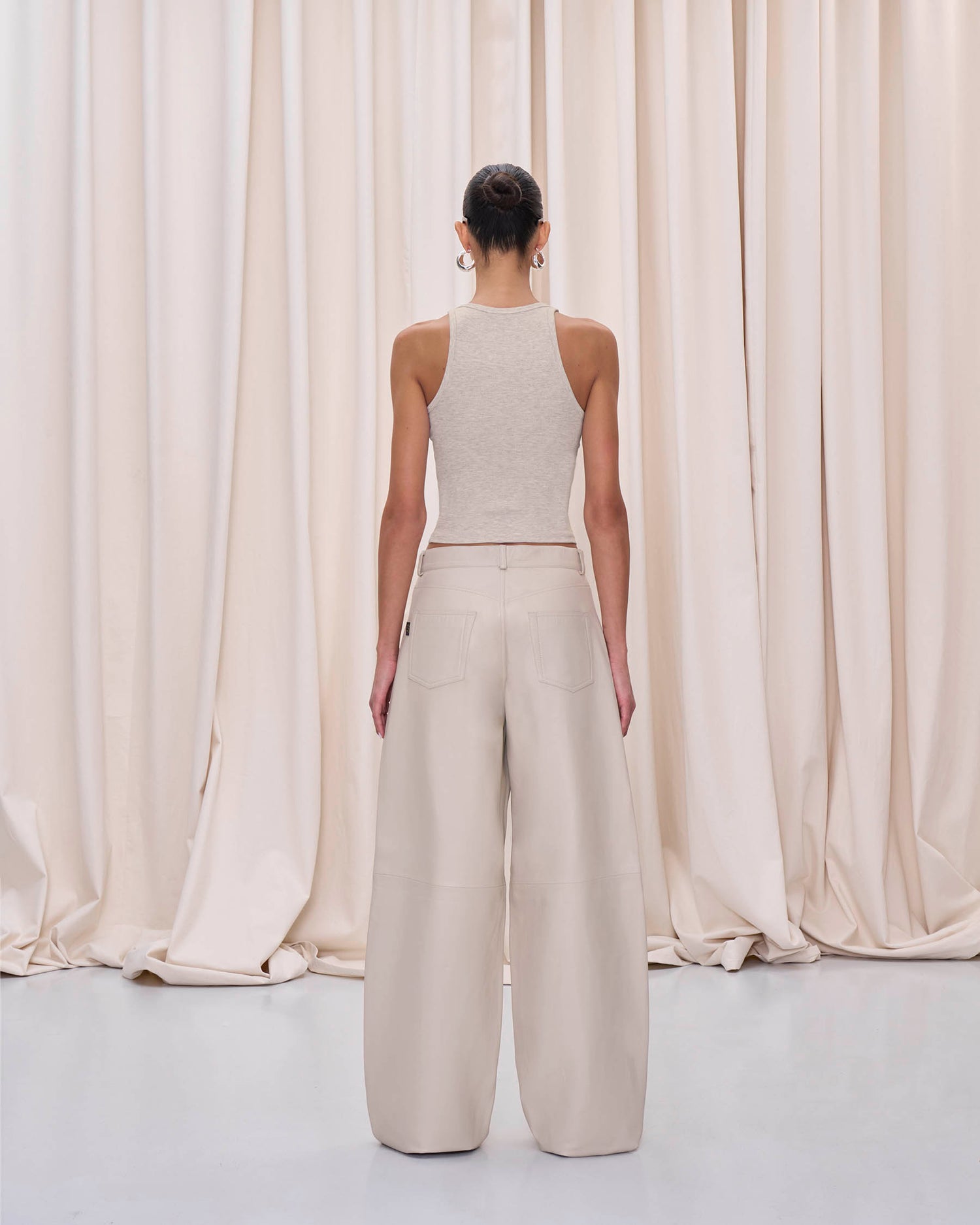 BETHANY LEATHER TROUSERS // IVORY