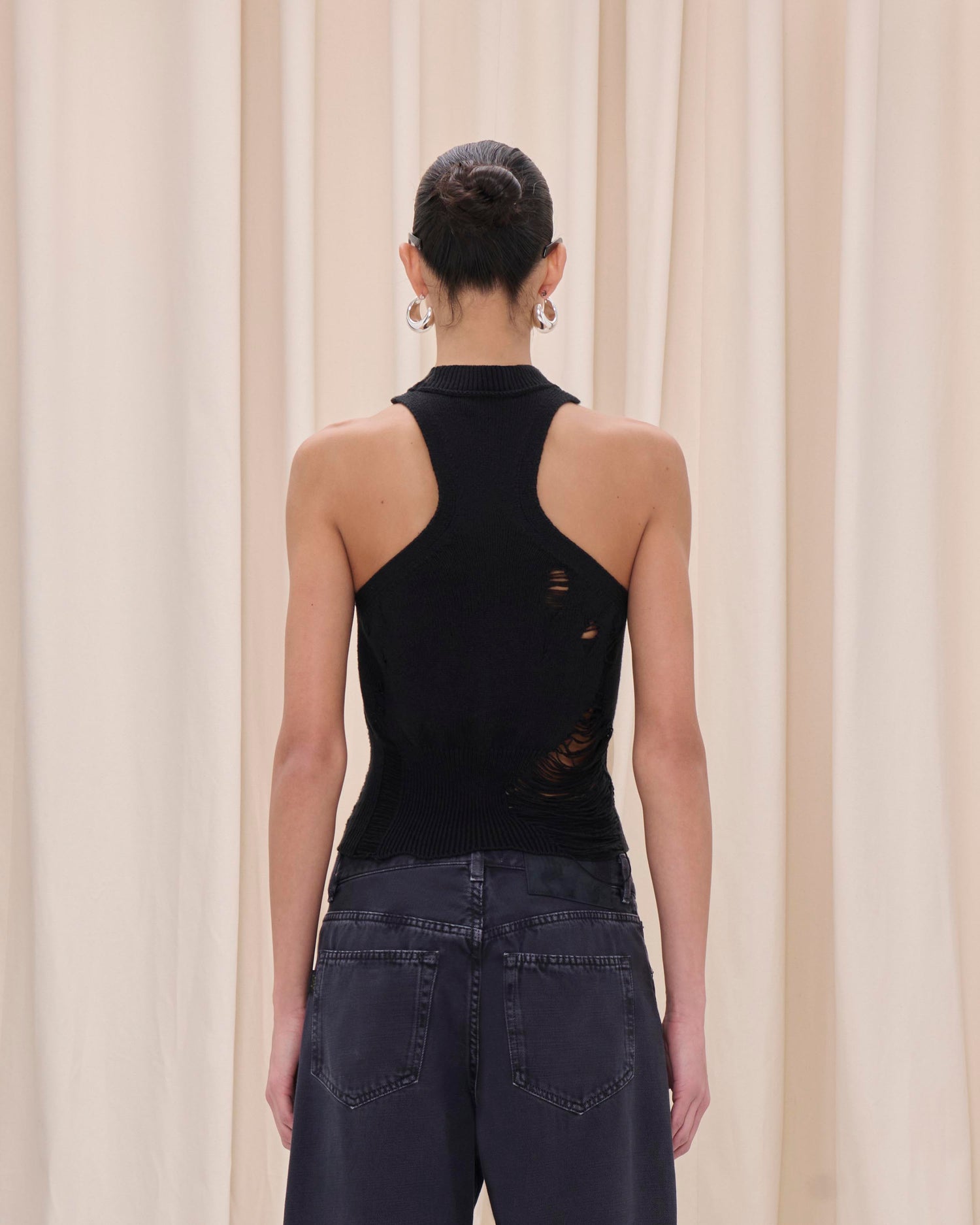 LIZ KNITWEAR TOP // BLACK