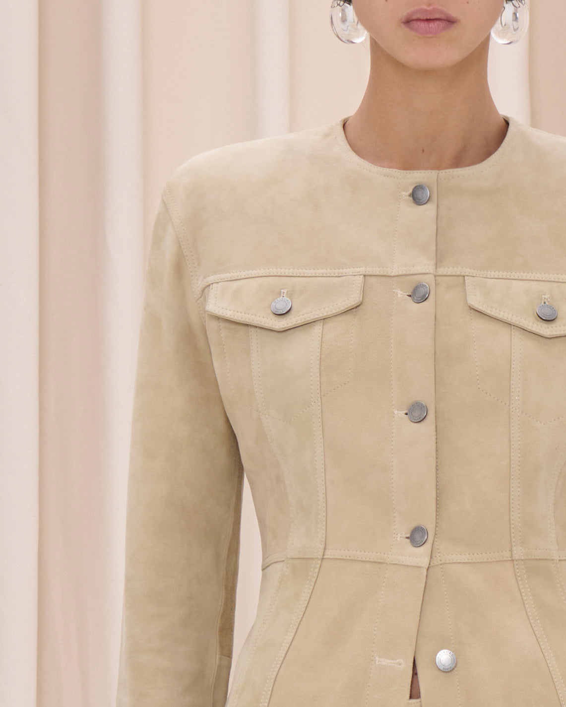 TEMPLE SUDE JACKET // BEIGE