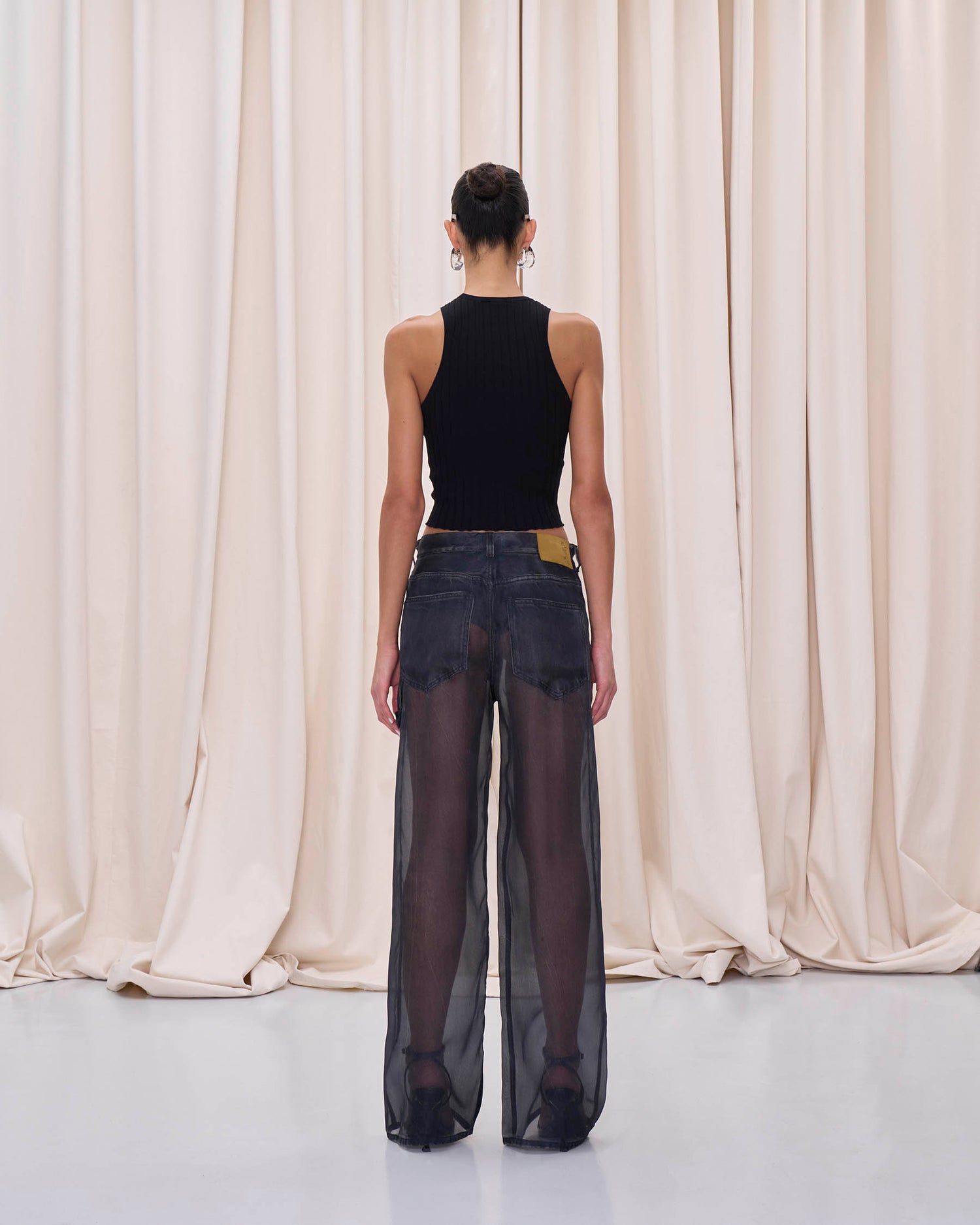 WINONA PANTS // BLACK DENIM PRINT