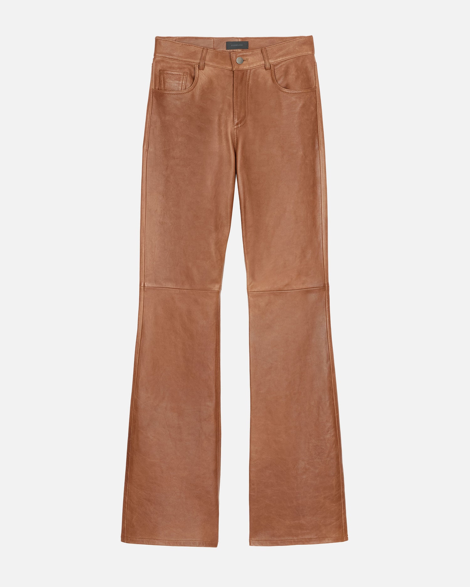 FLORA SILKY LEATHER PANTS // BROWN TAN