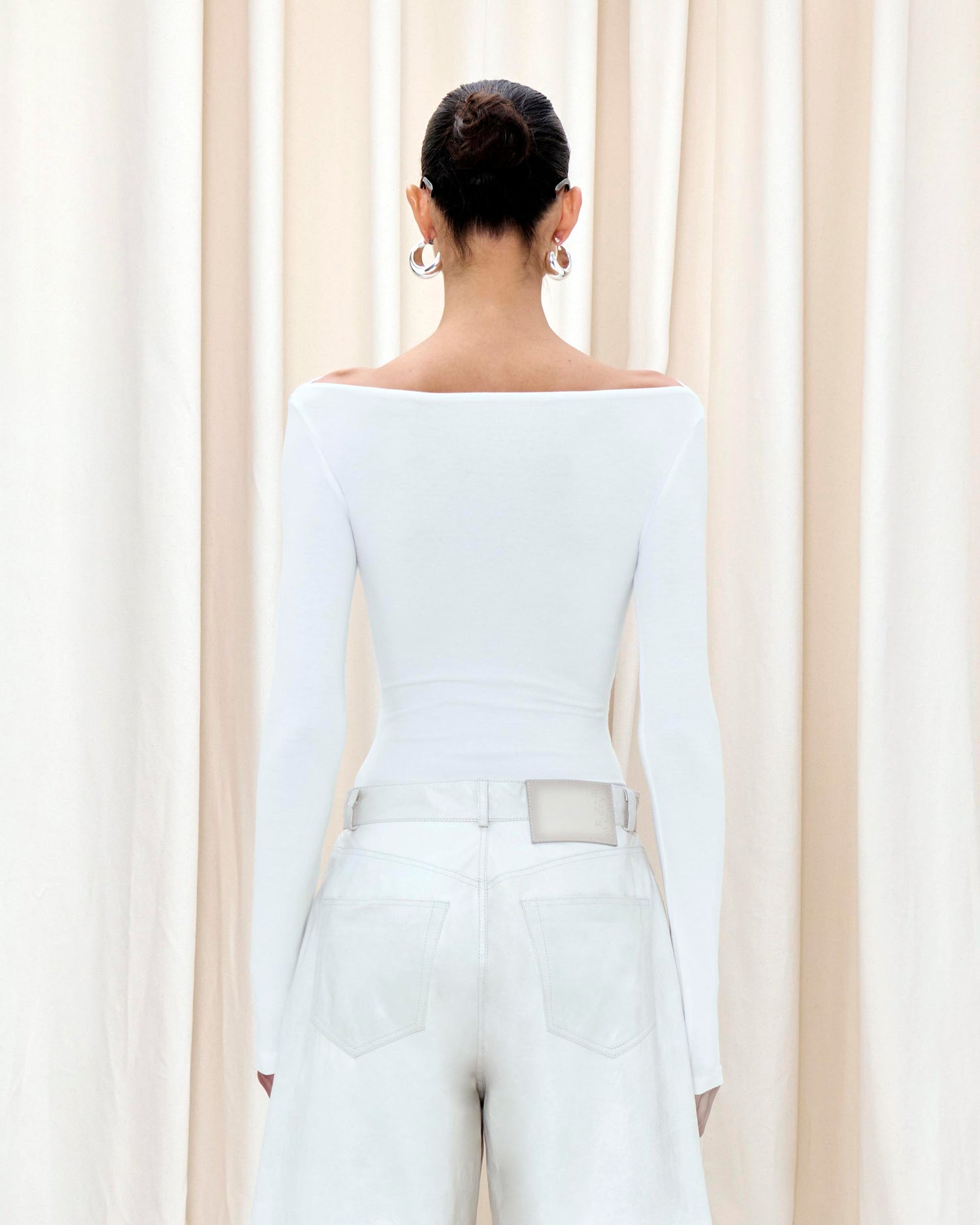 NEW BECKY WRINKLED BERMUDA // WHITE