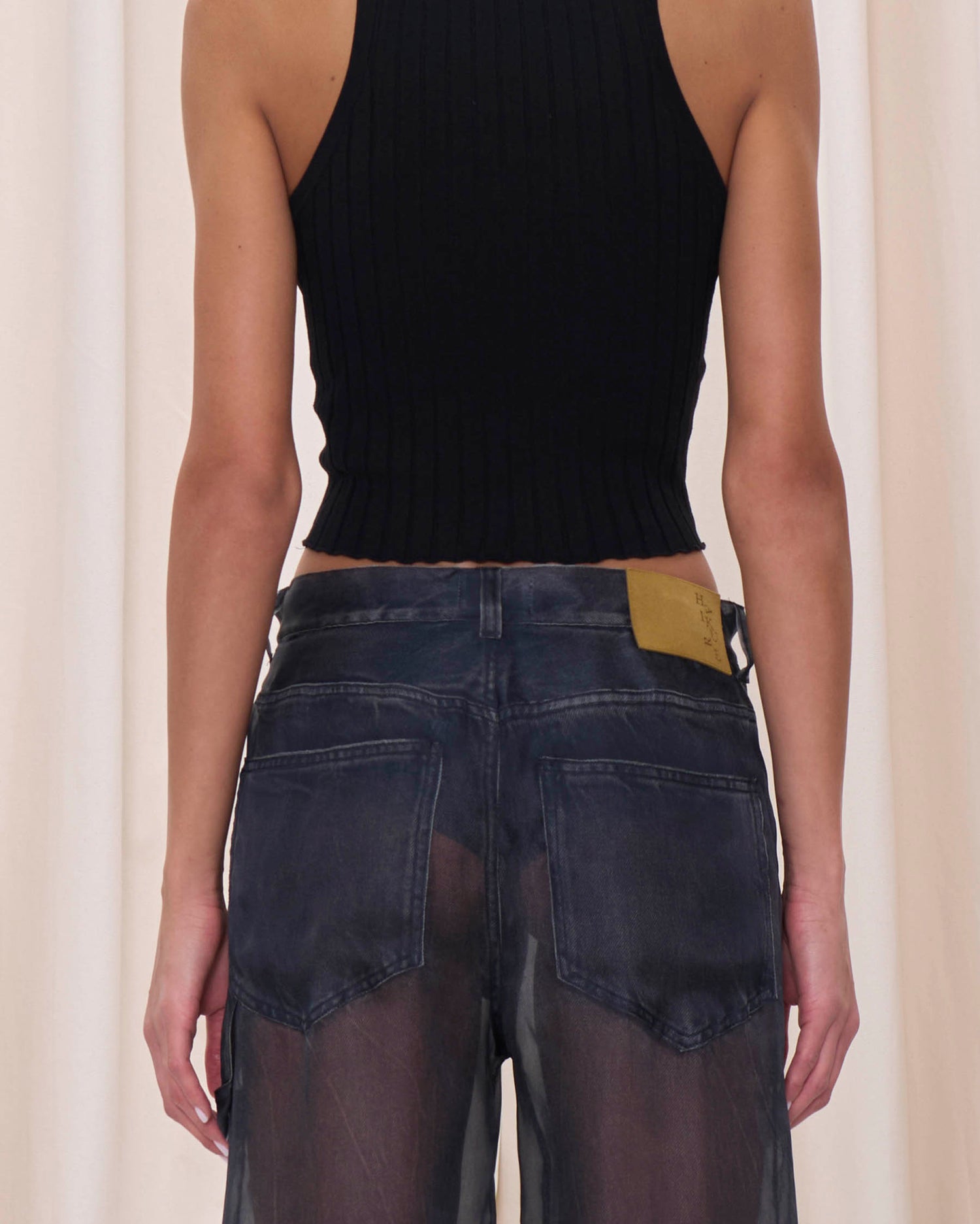 WINONA PANTS // BLACK DENIM PRINT