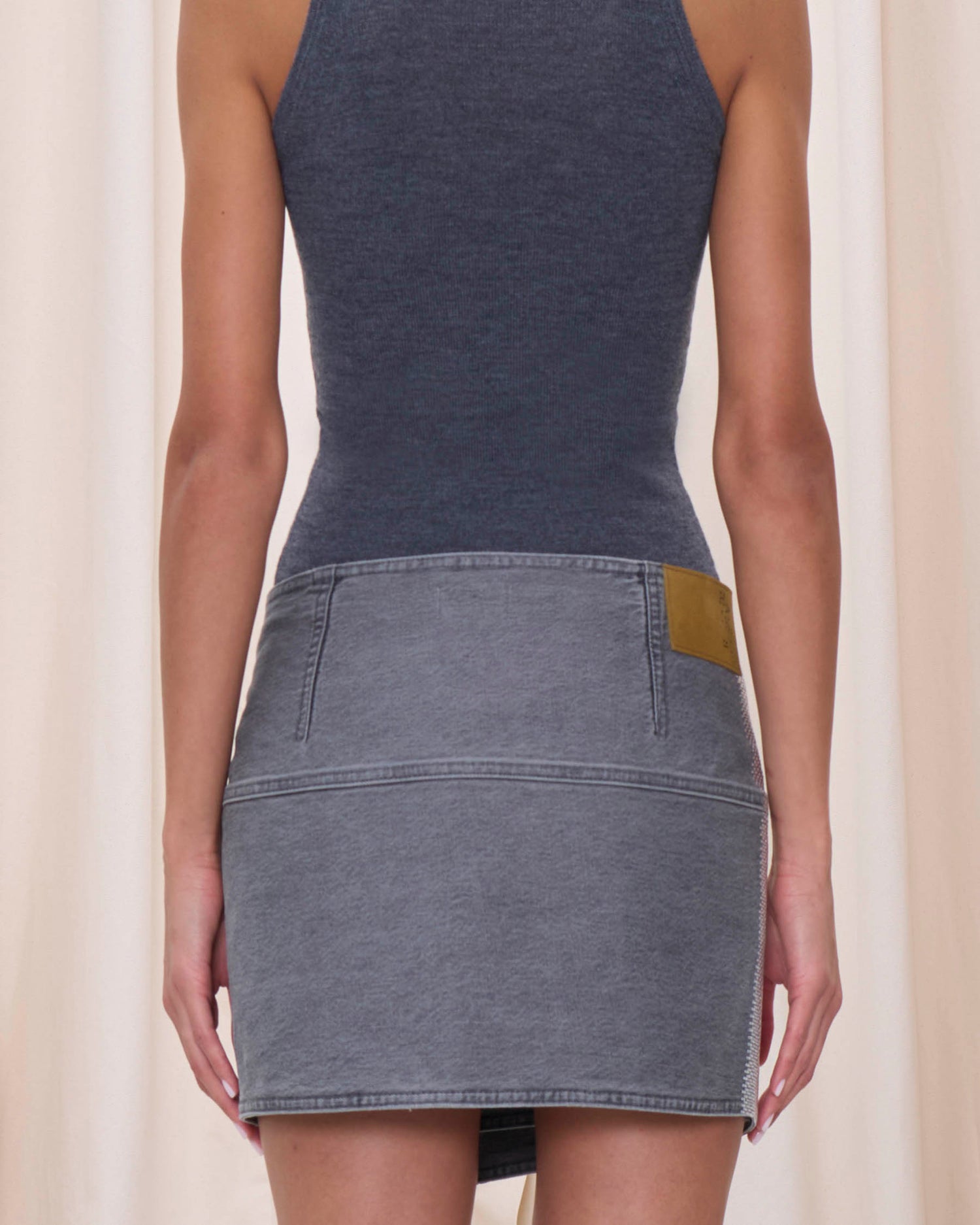 MAY DENIM SKIRT // STAPLED BLACK