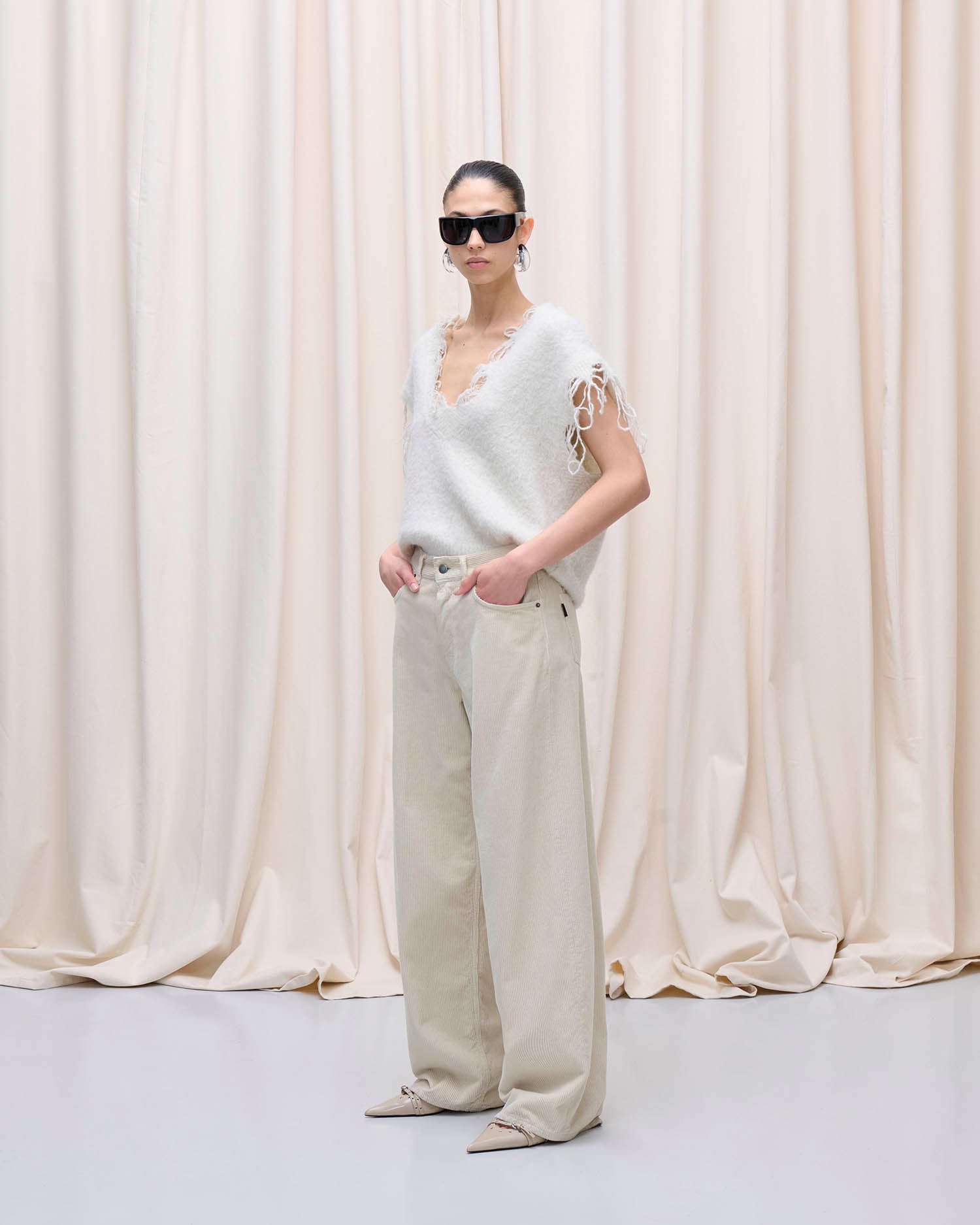 BETHANY TROUSERS // VELVET VIC ECRU