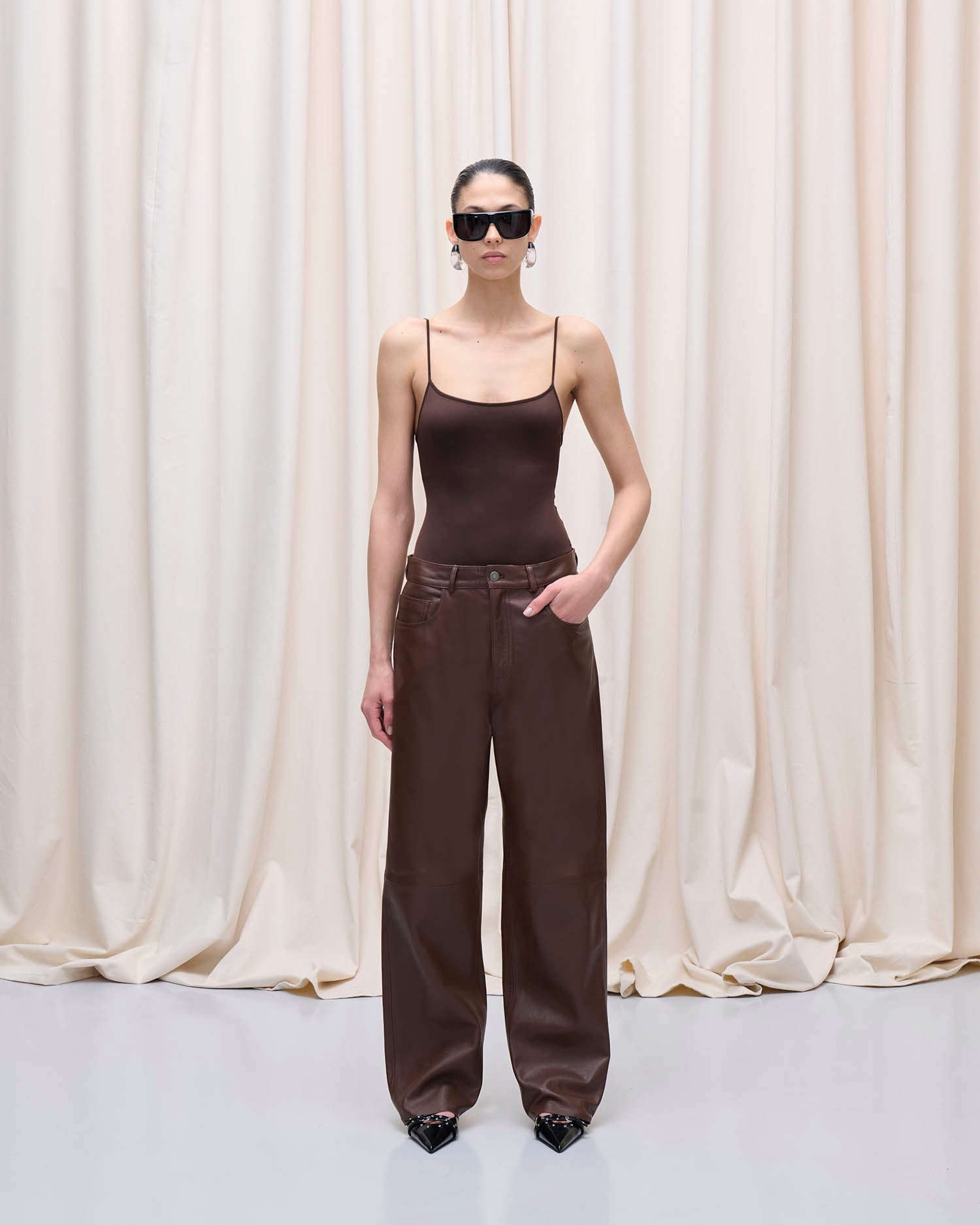 BONNIE LEATHER PANTS // CHOCOLATE
