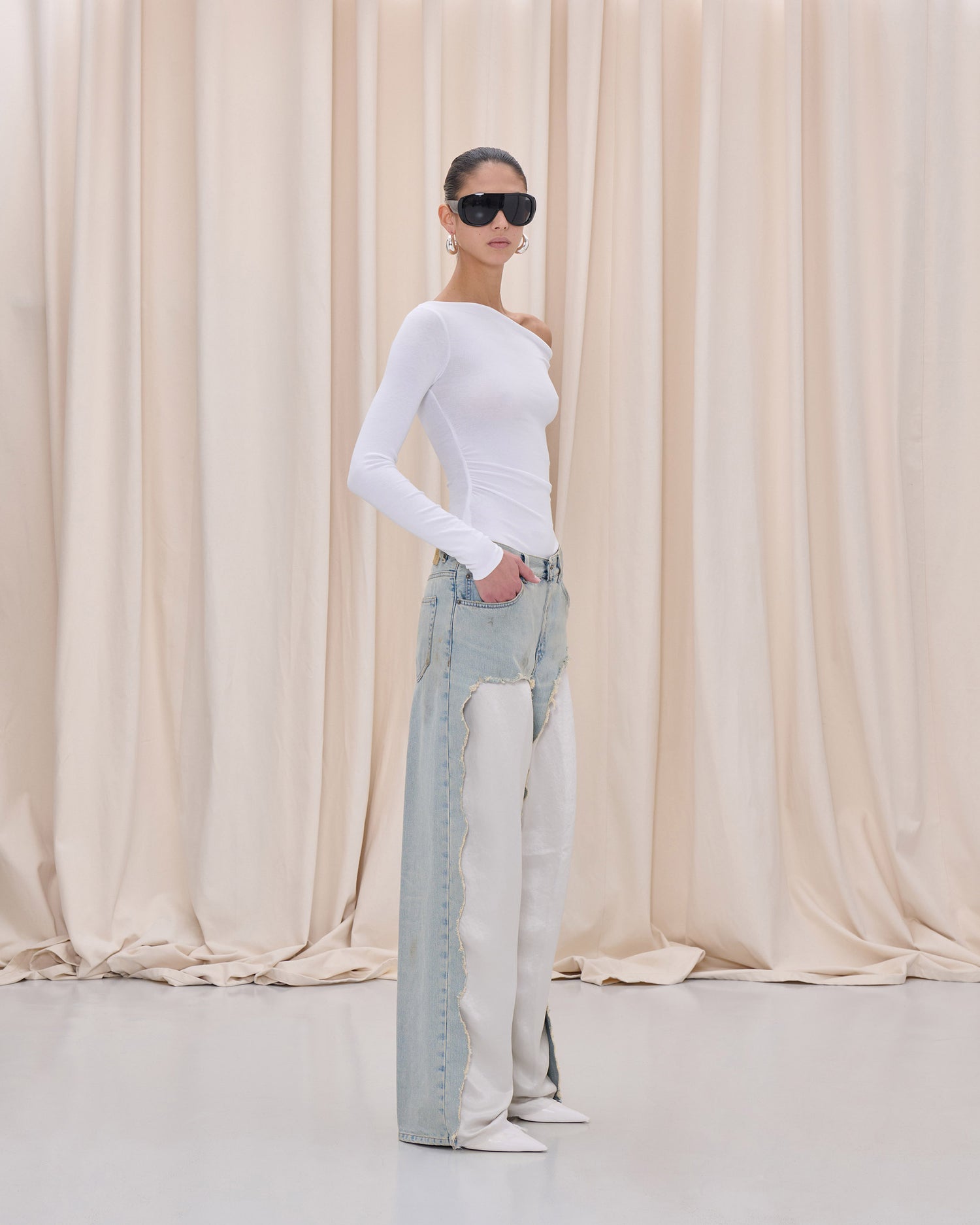 BONNIE SATIN DENIM // DUSTY BLUE