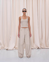 BETHANY LEATHER TROUSERS // IVORY