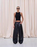 BETHANY LEATHER TROUSERS // BLACK