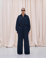 EDIE POLO SWEATSHIRT // NAVY