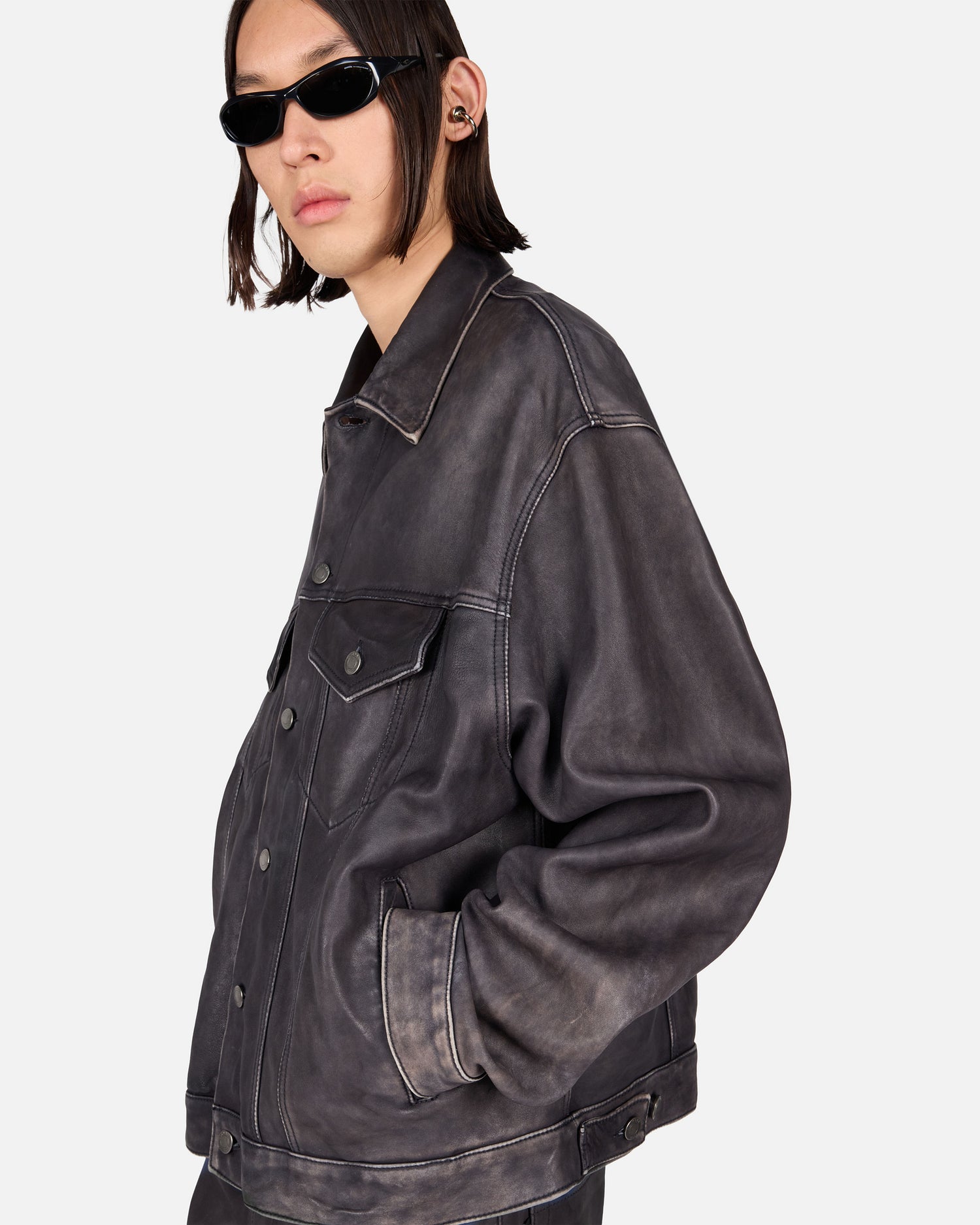 SAGE VINTAGE LEATHER JACKET // VINTAGE BLACK