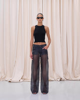 WINONA PANTS // BLACK DENIM PRINT