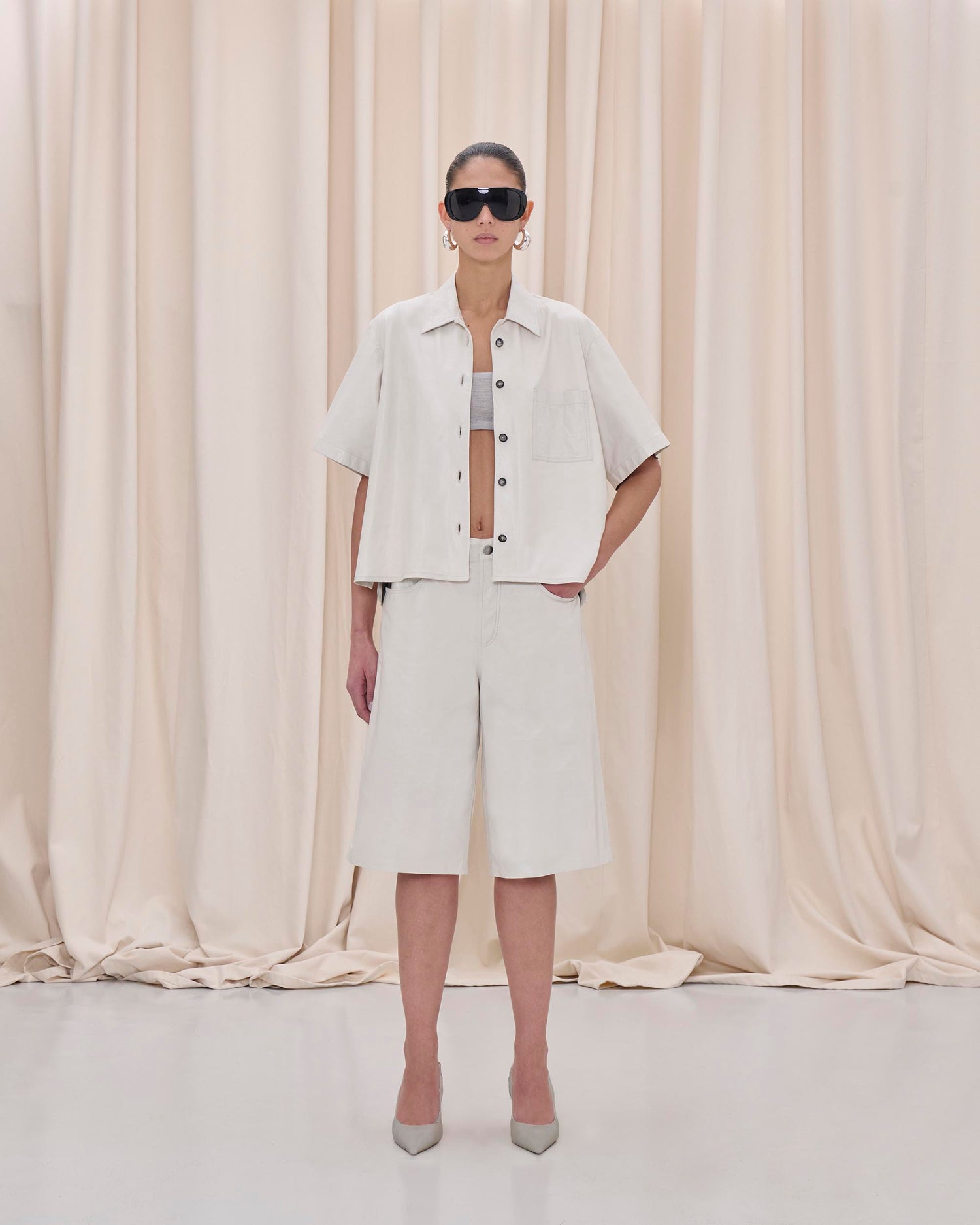 AVRIL WRINKLED SHIRT // WHITE