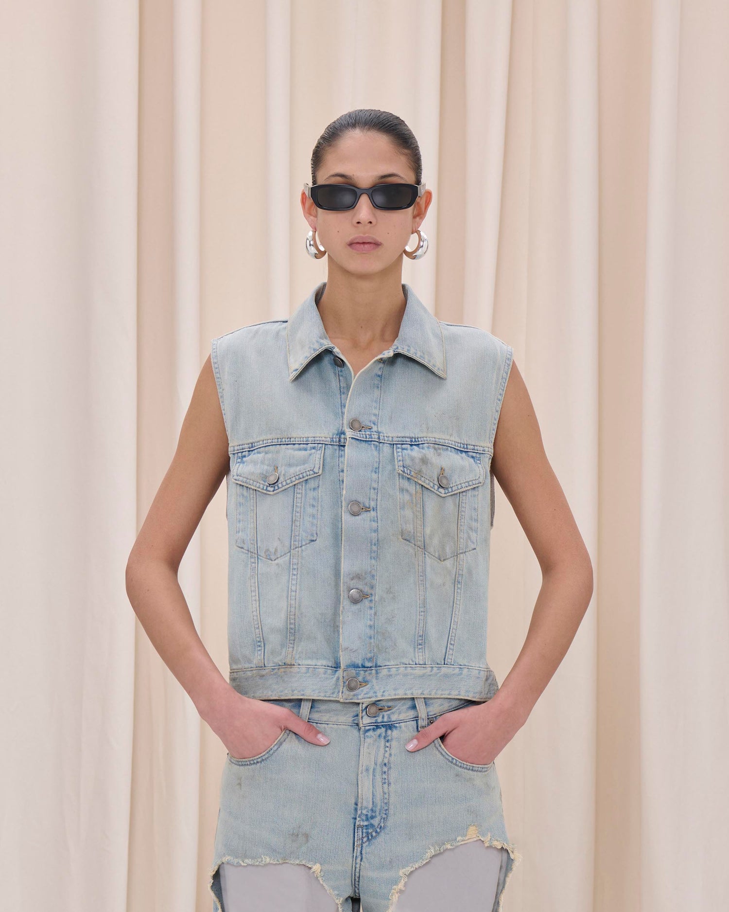 RYDER GILET // DUSTY BLUE