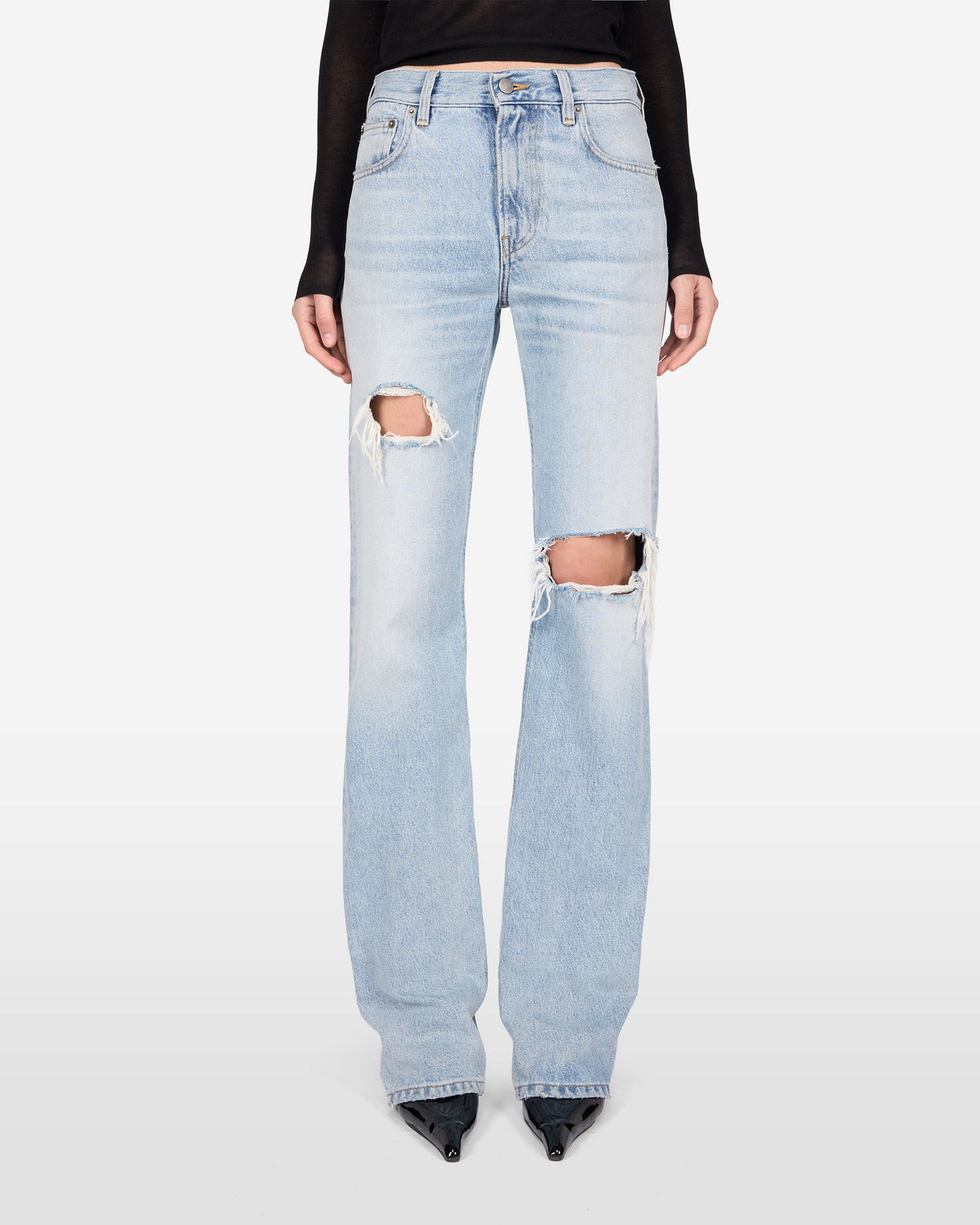 STAR BROKEN DENIM JEANS // MARFA BLUE