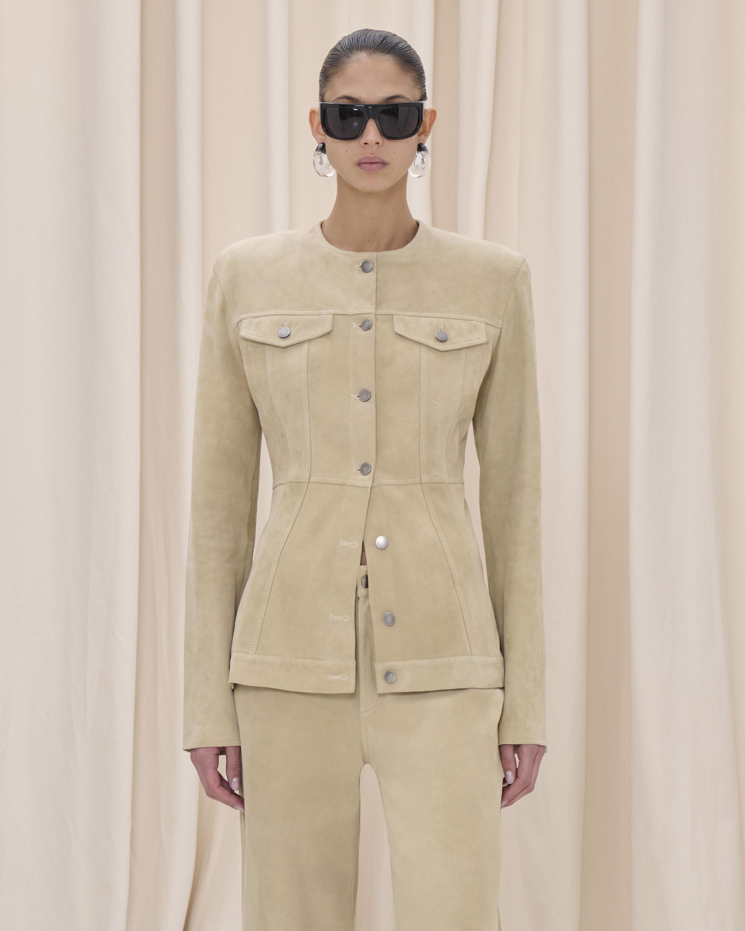 HERME'S ベージュ ジャケット 54 TEMPLE SUEDE JACKET // BEIGE – Haikure
