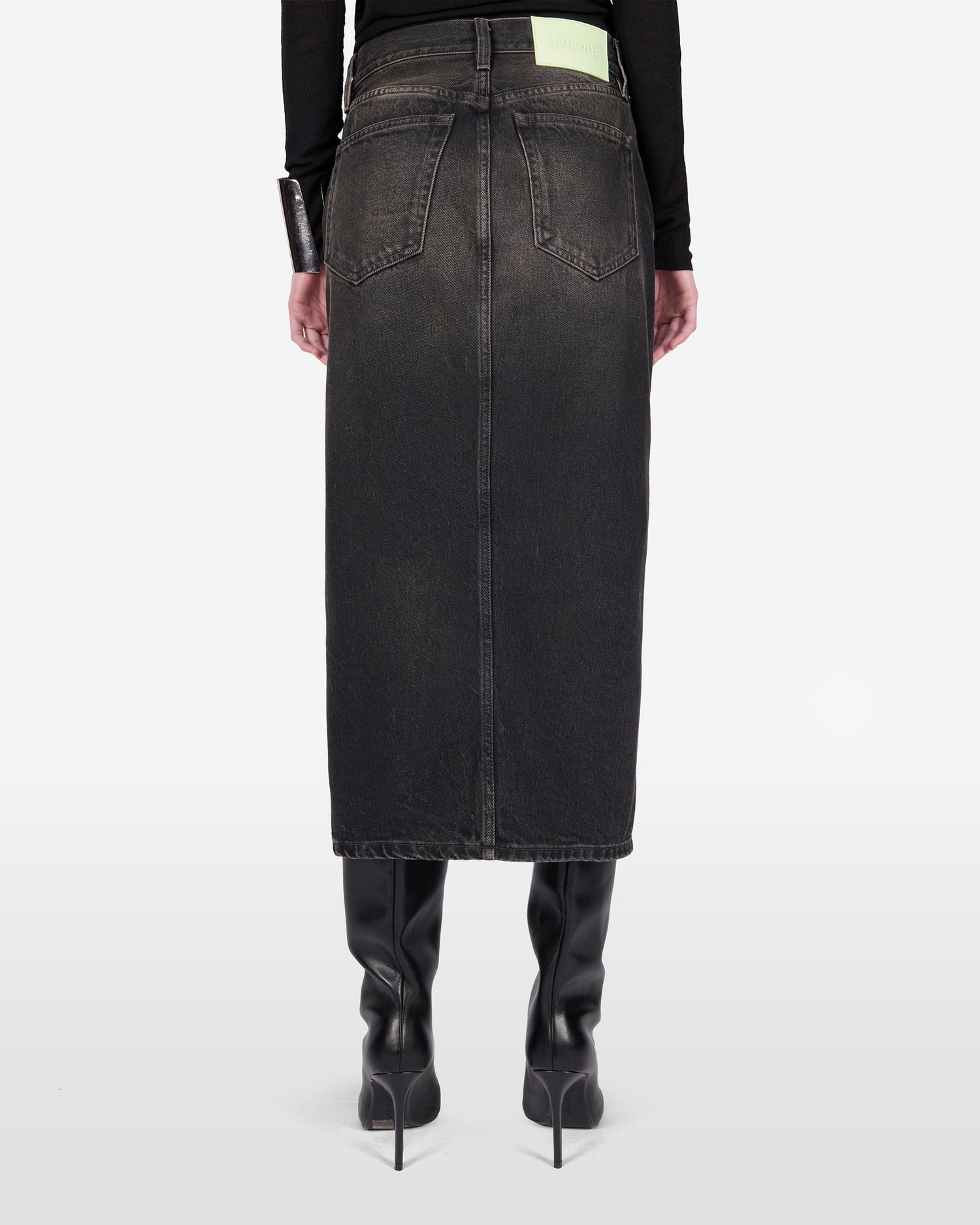 MIRA DENIM SKIRT // VINTAGE BLACK