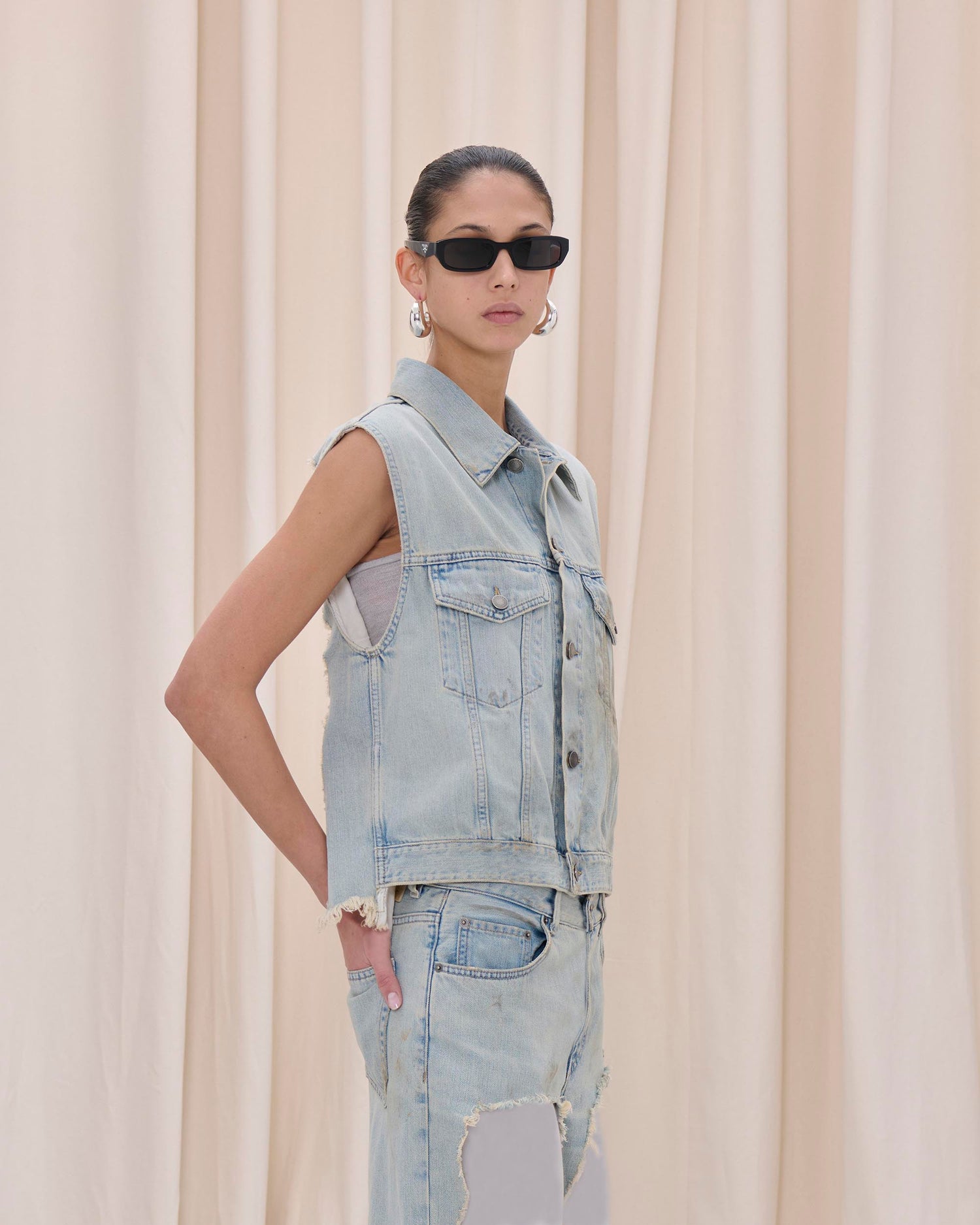 RYDER GILET // DUSTY BLUE