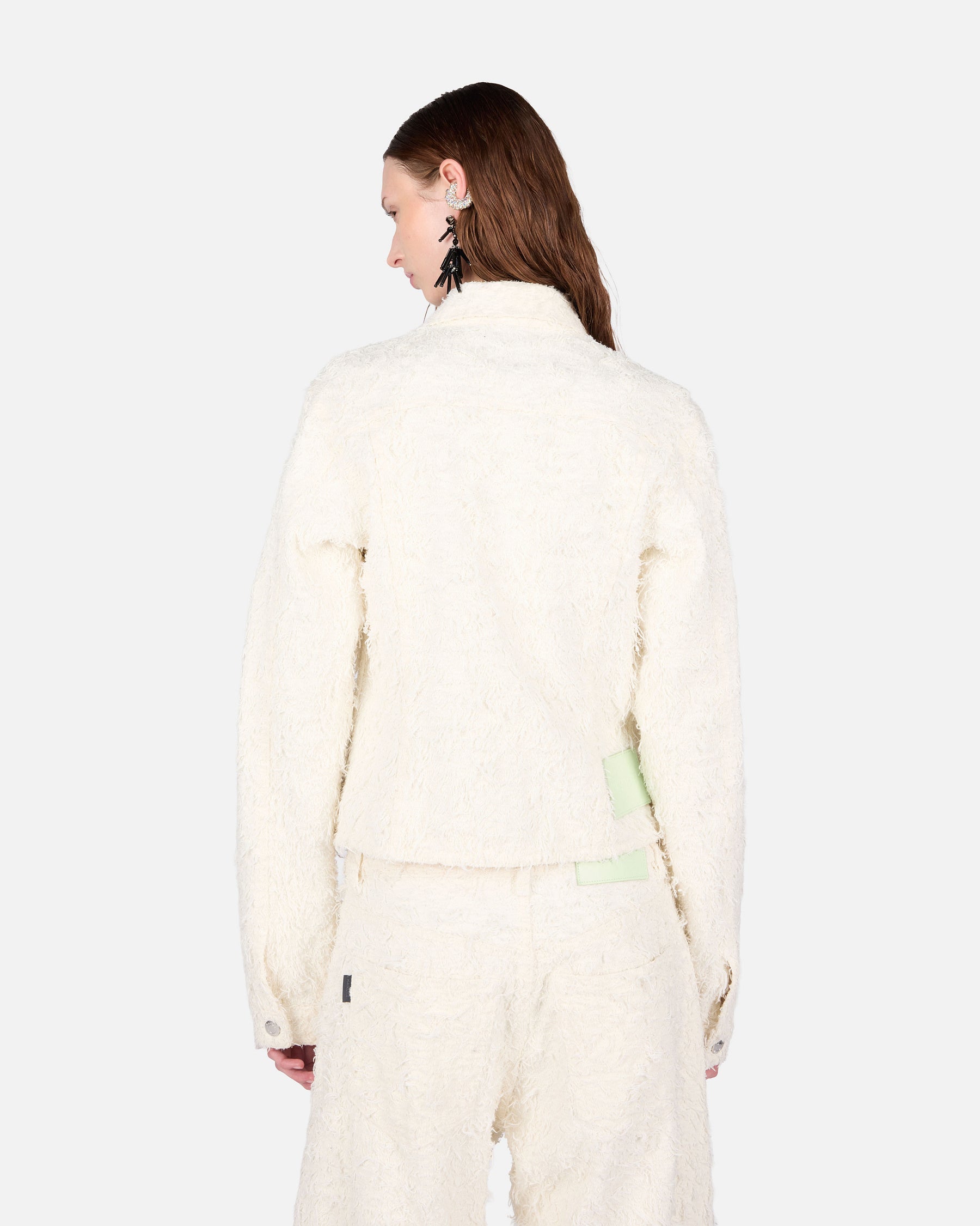 CHERRY FUR DENIM JACKET // OFF WHITE – Haikure
