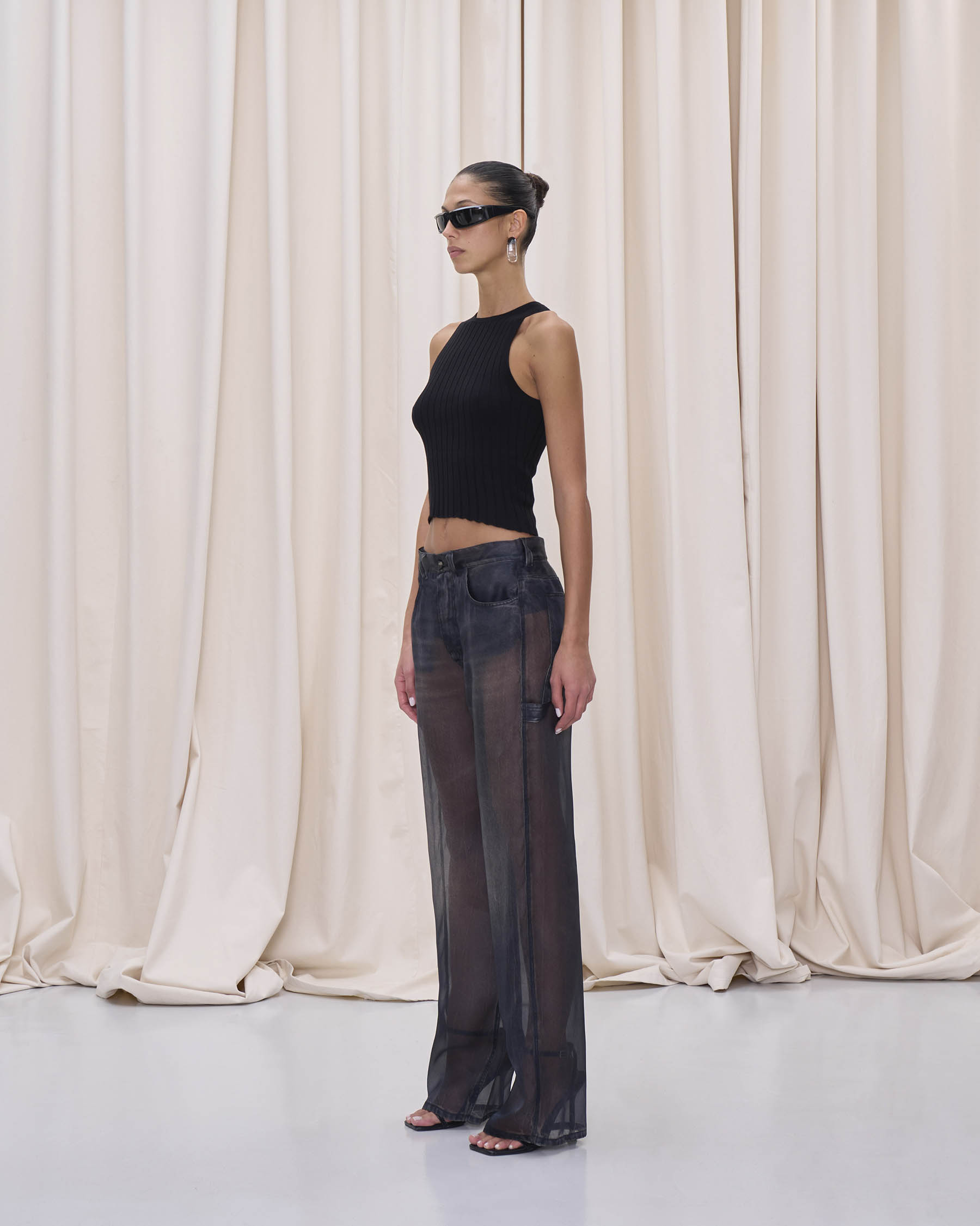 WINONA PANTS // BLACK DENIM PRINT – Haikure