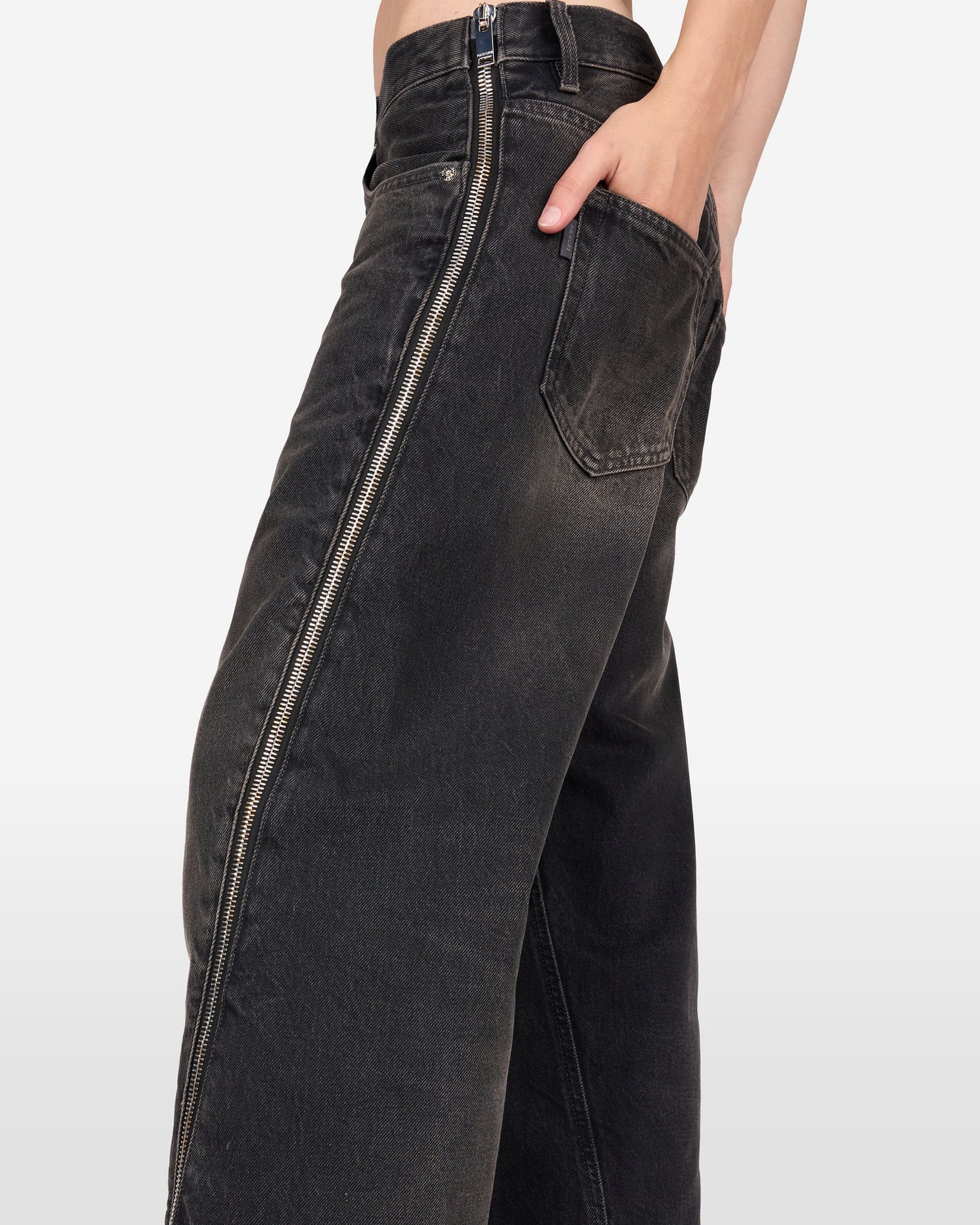 BONNIE ZIP DENIM JEANS // VINTAGE BLACK
