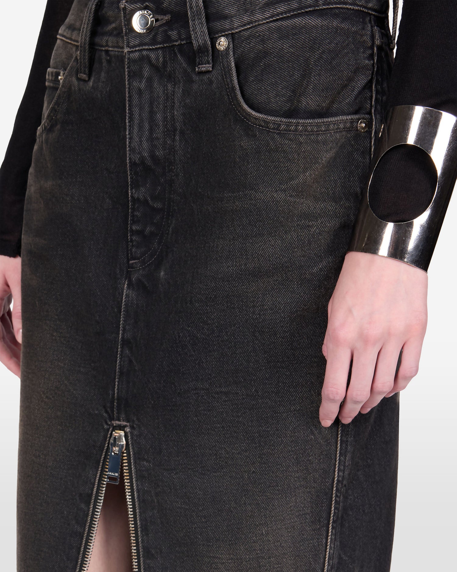 MIRA DENIM SKIRT // VINTAGE BLACK