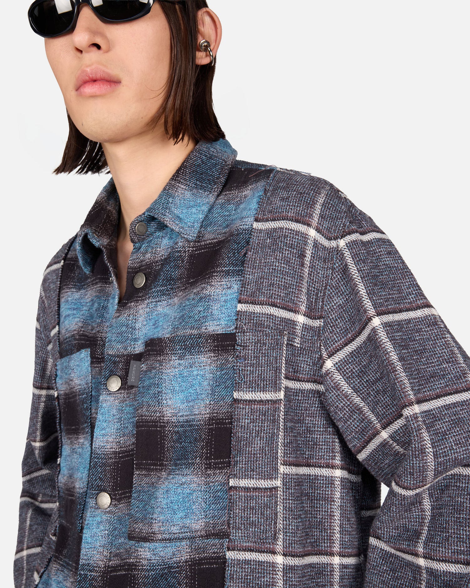 ARNO DOUBLE CHECK SHIRT// CHECK BLACK AND BLUE