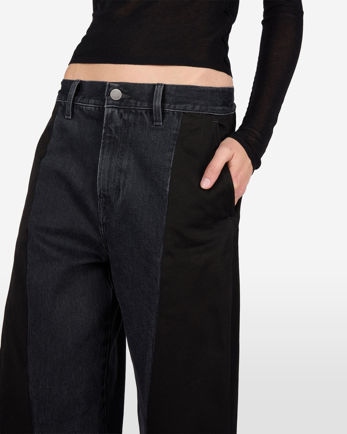 CLYDE DOUBLE DENIM JEANS // USED BLACK