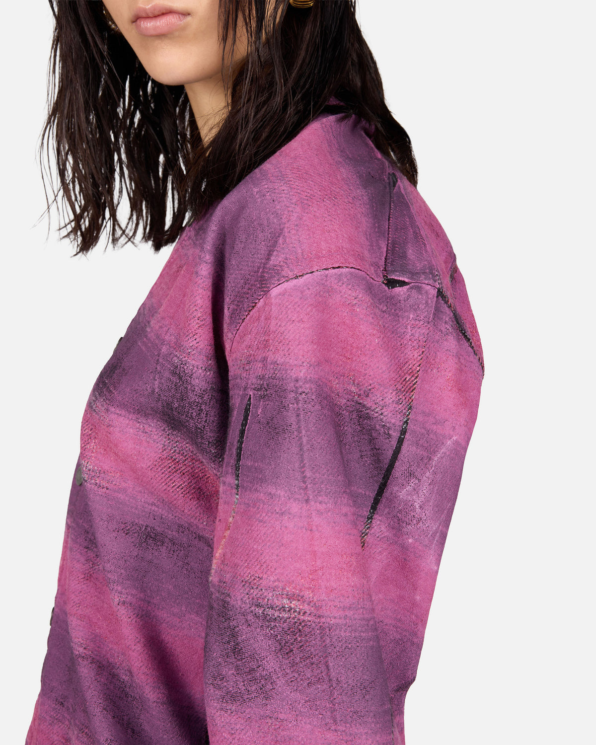SHONA SHIRT // DIGITAL CHECK BLACK FUXIA