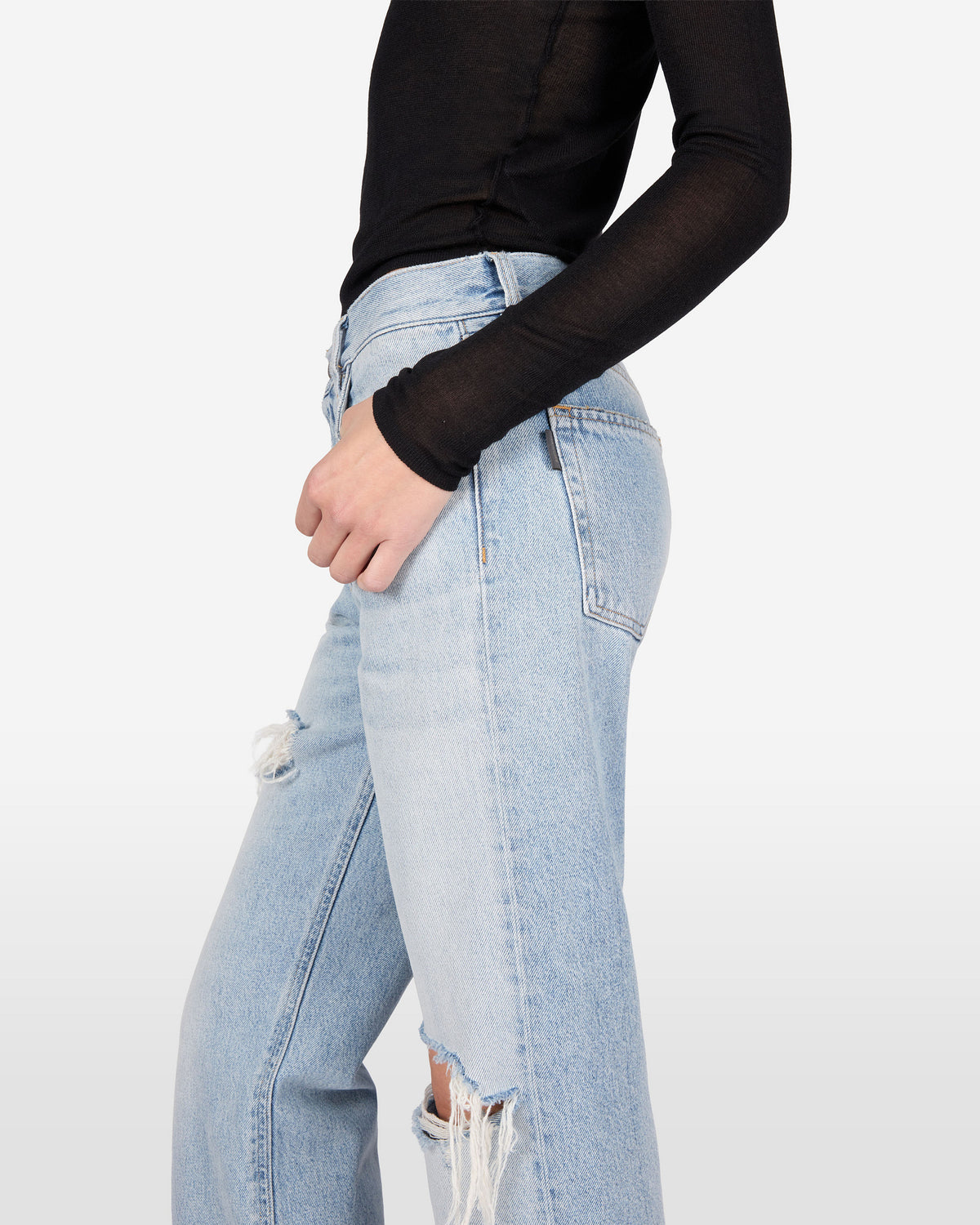 STAR BROKEN DENIM JEANS // MARFA BLUE