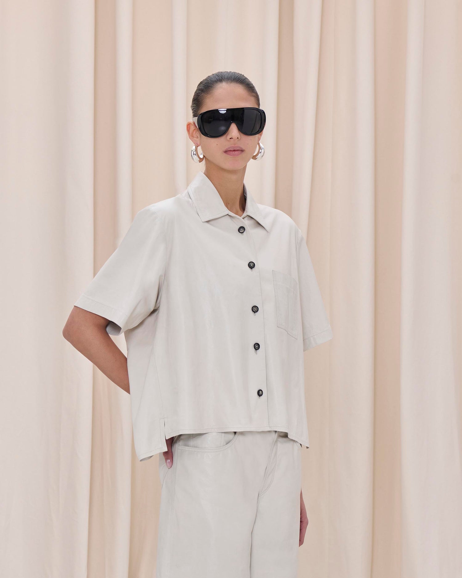 AVRIL WRINKLED SHIRT // WHITE