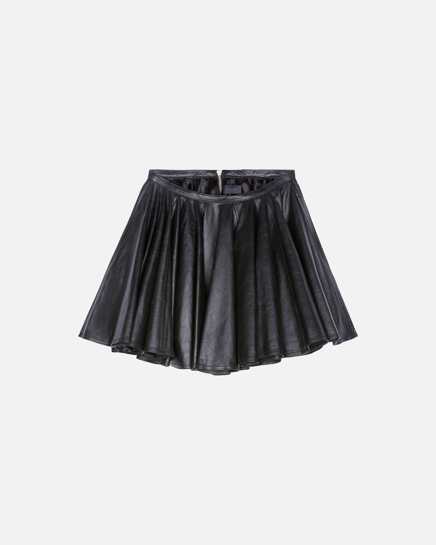 ZIGGY SILKY LEATHER SKIRT // BLACK
