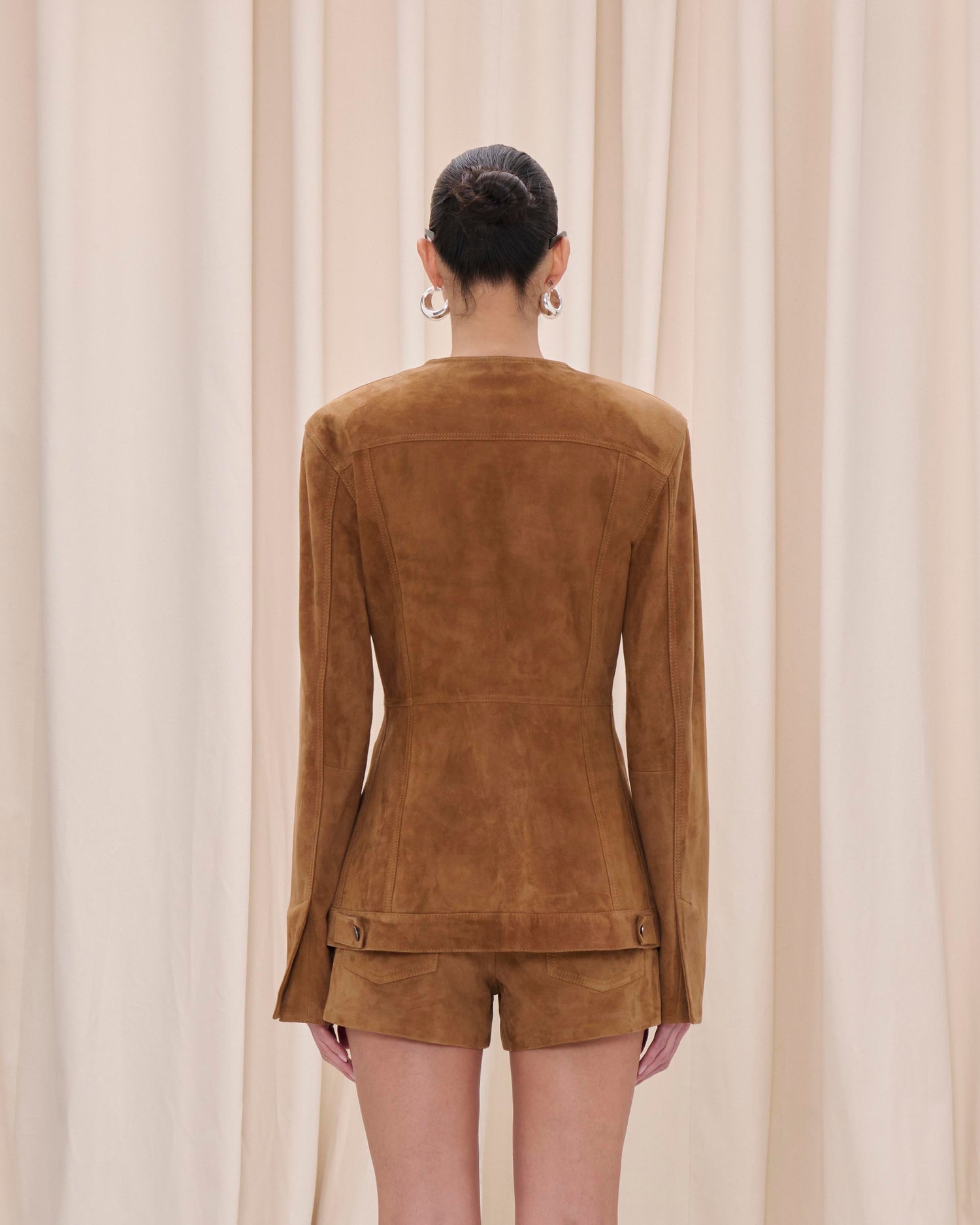 TEMPLE SUDE JACKET // CHOCOLATE